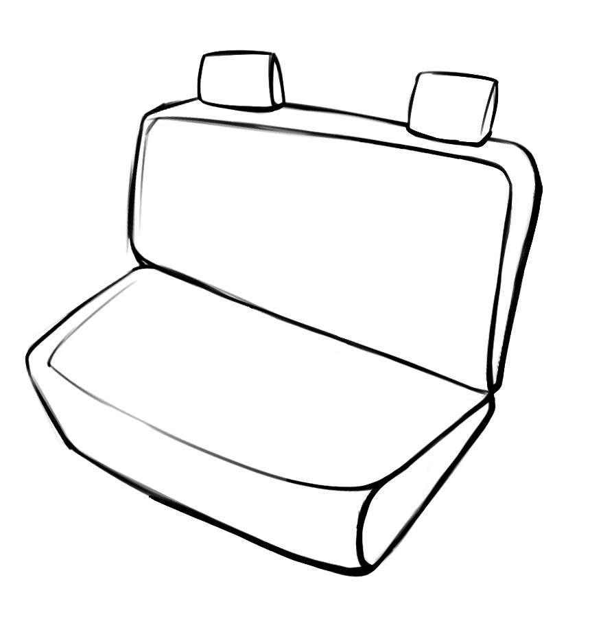 Passform Sitzbezug aus Kunstleder kompatibel mit VW T5, Doppelbank hinten