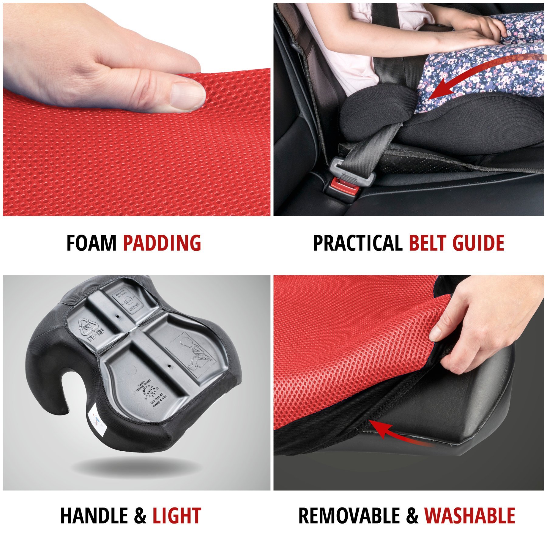 Booster seat Lino black/red