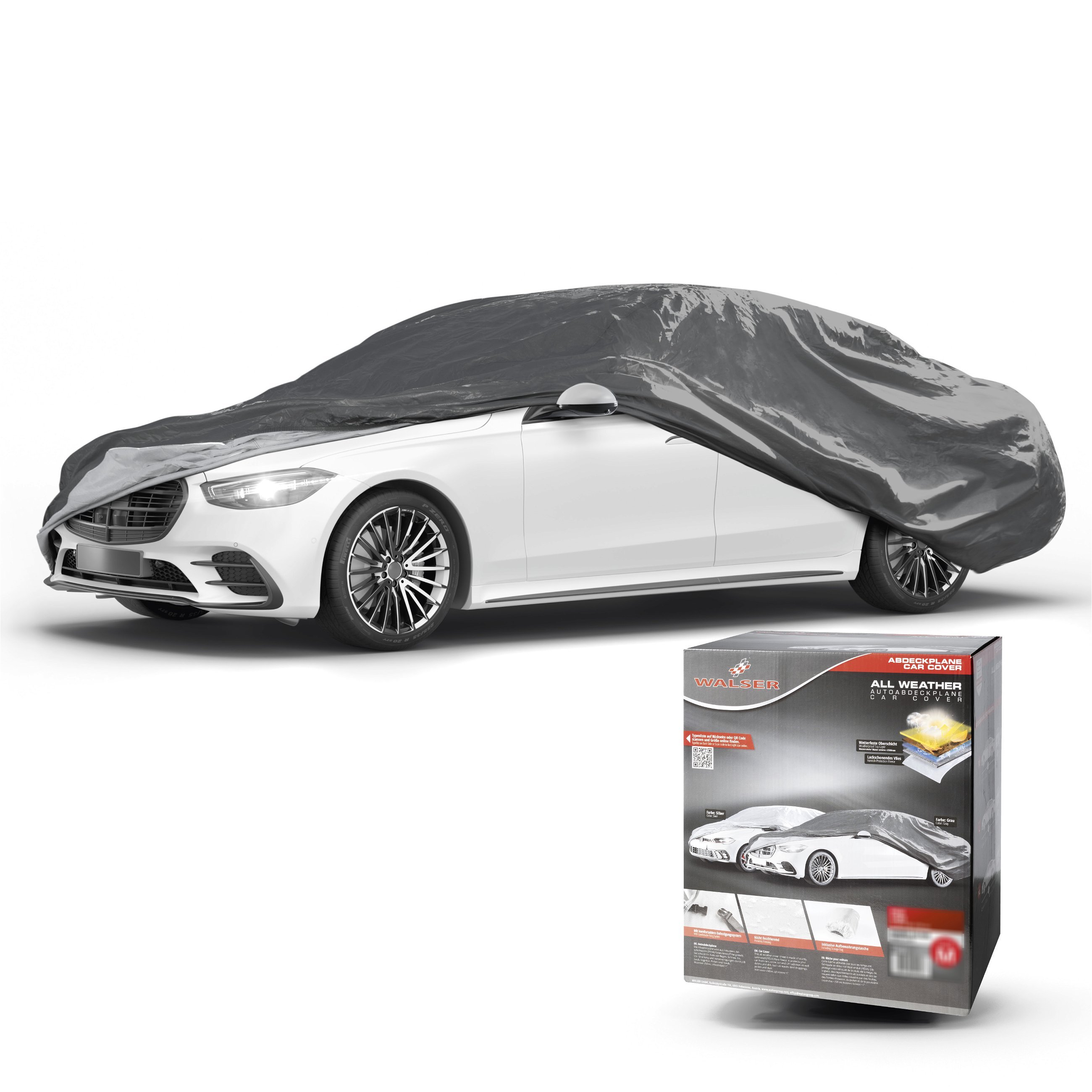 Dekzeil voor auto All Weather Basic, autozeil volledige garage maat XL grijs