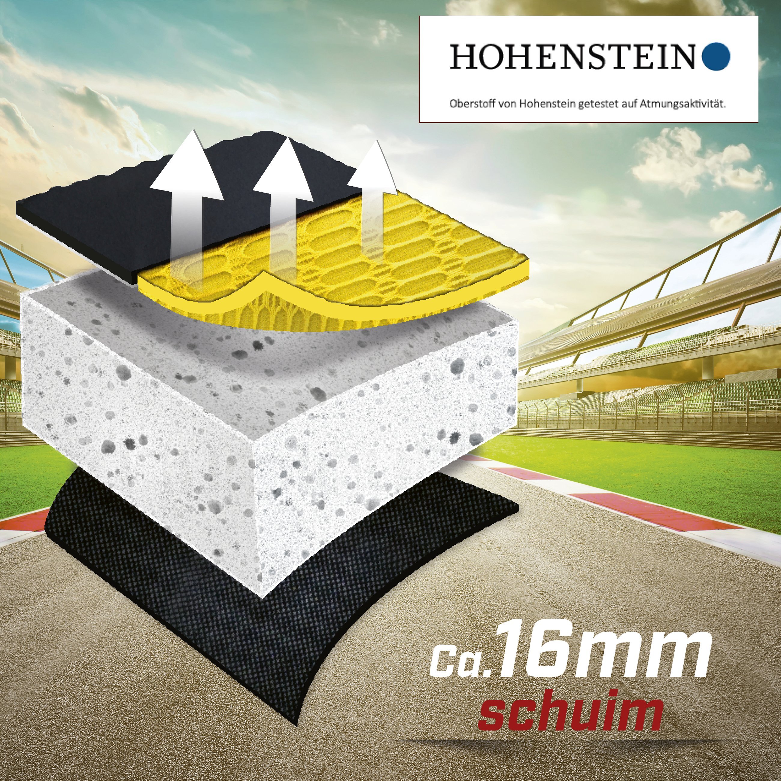 Autostoelhoes, bekleding S-Race in geel/zwart