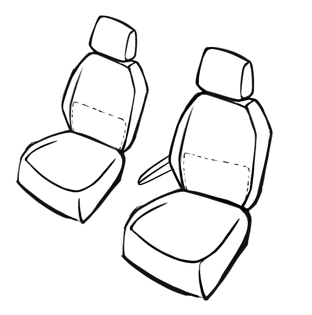 Seat Cover Robusto for VW Caddy III Van 2KA,2KH,2C 03/2004-05/2015, 2 seat covers for normal seats