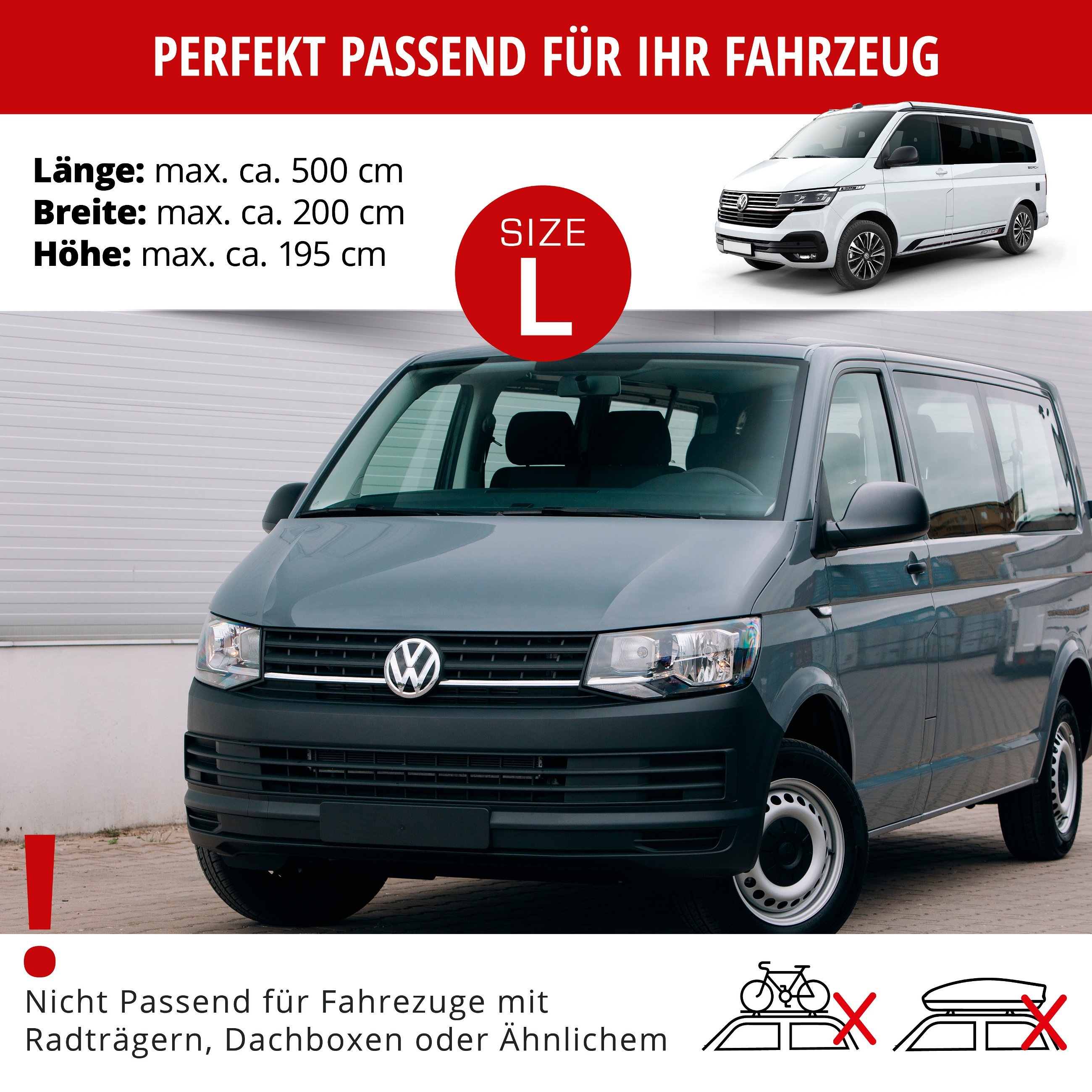 Bus Hagelschutzplane Perma Protect, Transporter-Hagelschutzgarage Größe L