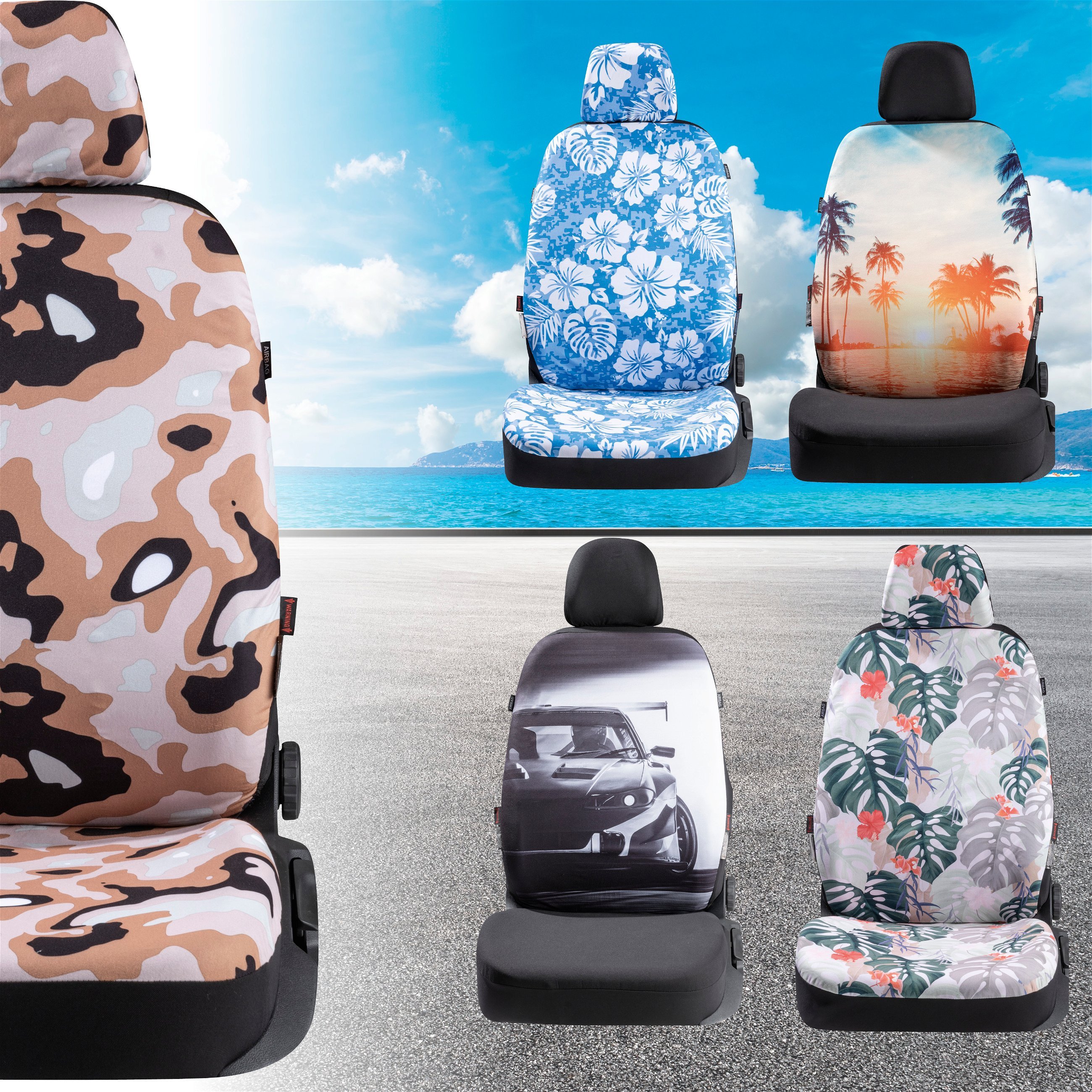 Car seat cover Camouflage for 1 front seat, single seat cover