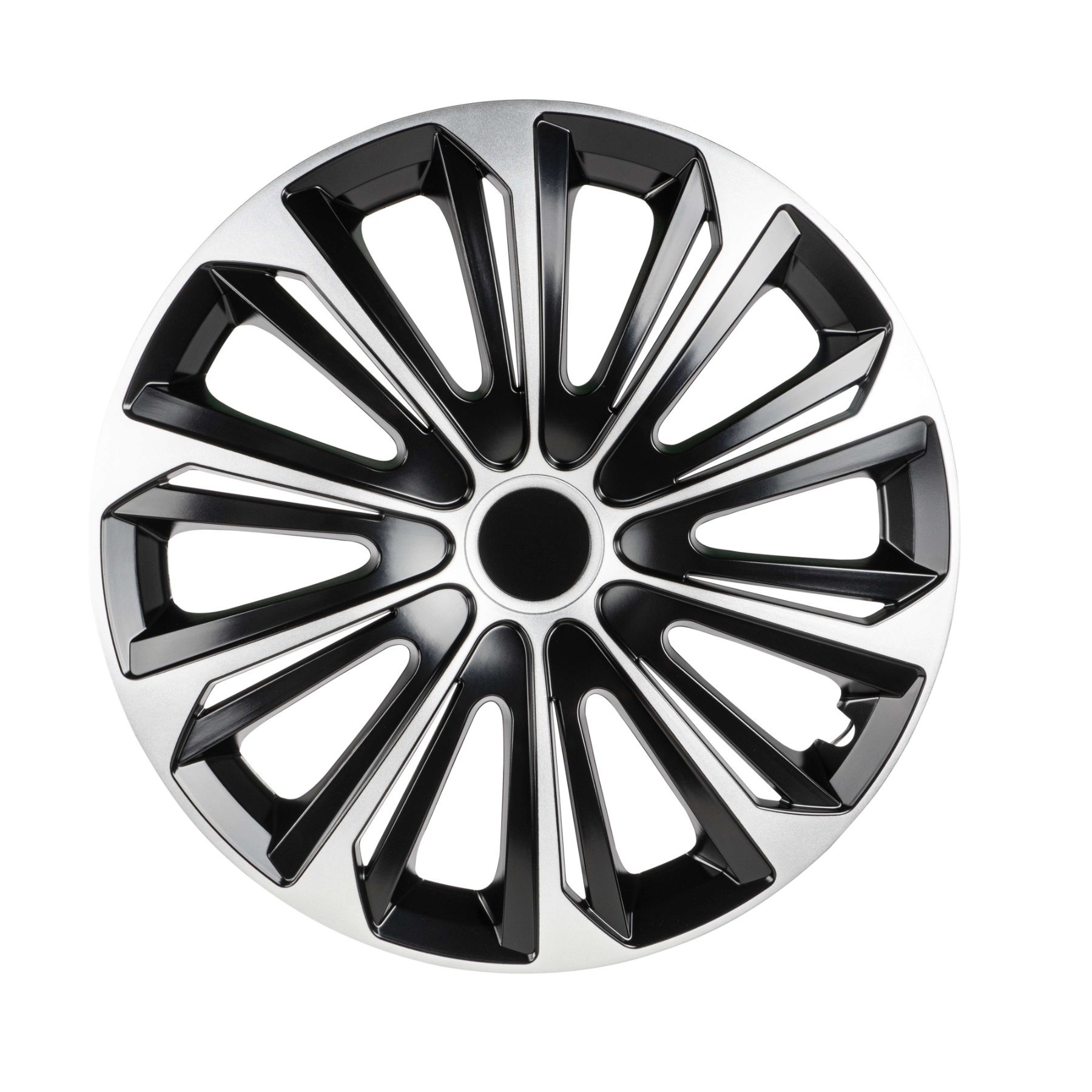 Wheel covers New Racer 16", 4 piece black/silver