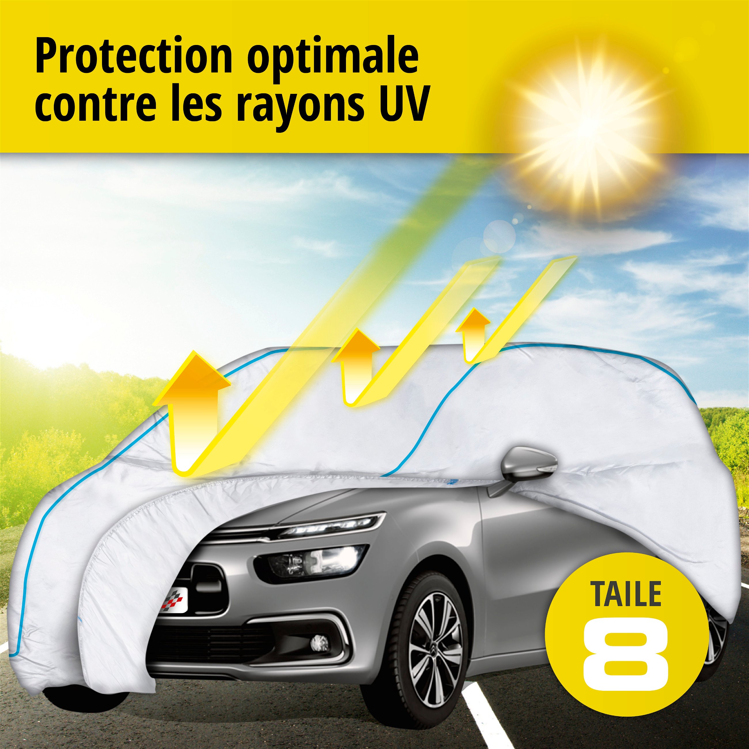 Bâche pour voiture Sun Reflect taille 8 argent