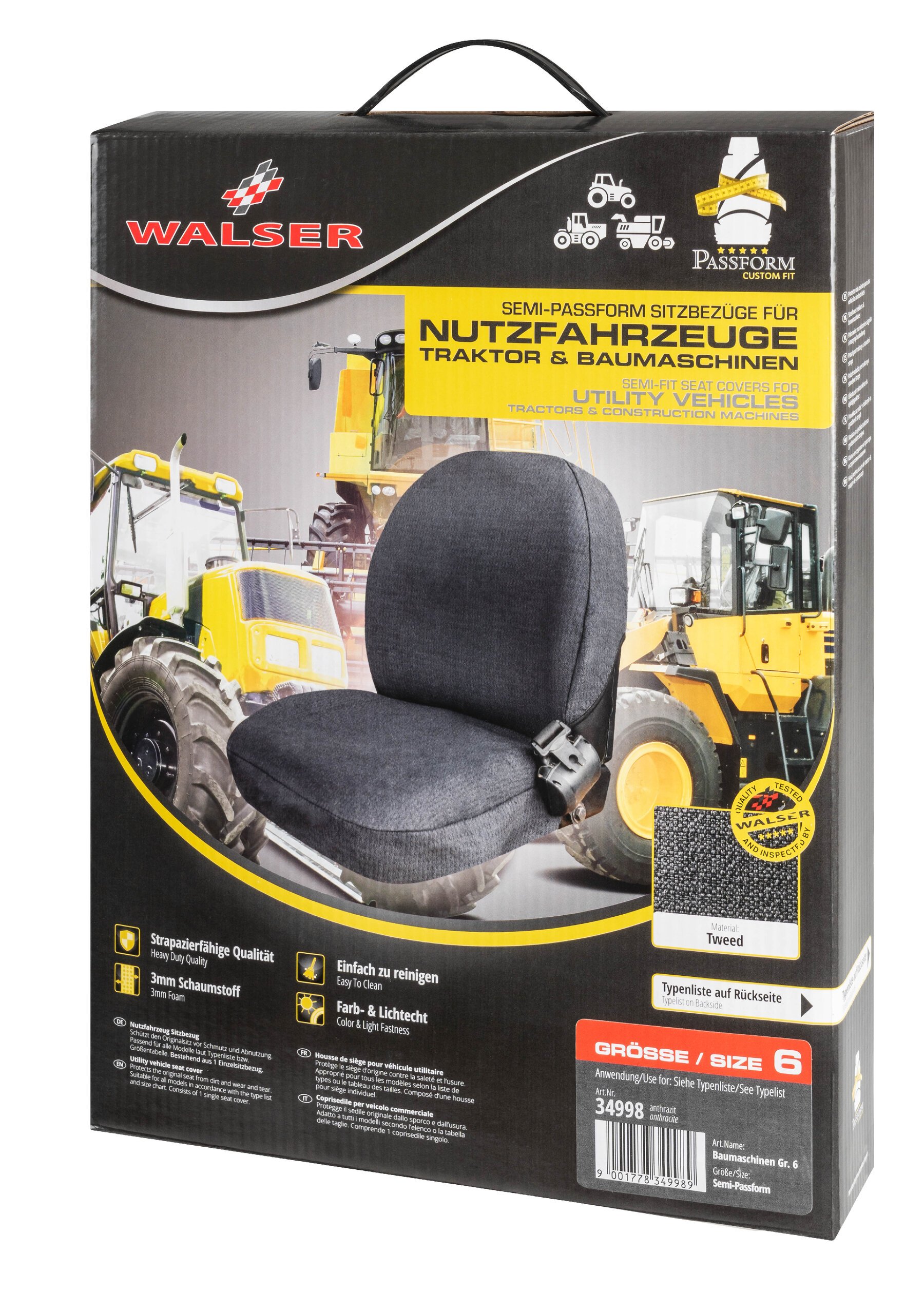 Semi-fit Seat cover for tractors and construction machinery - size 6