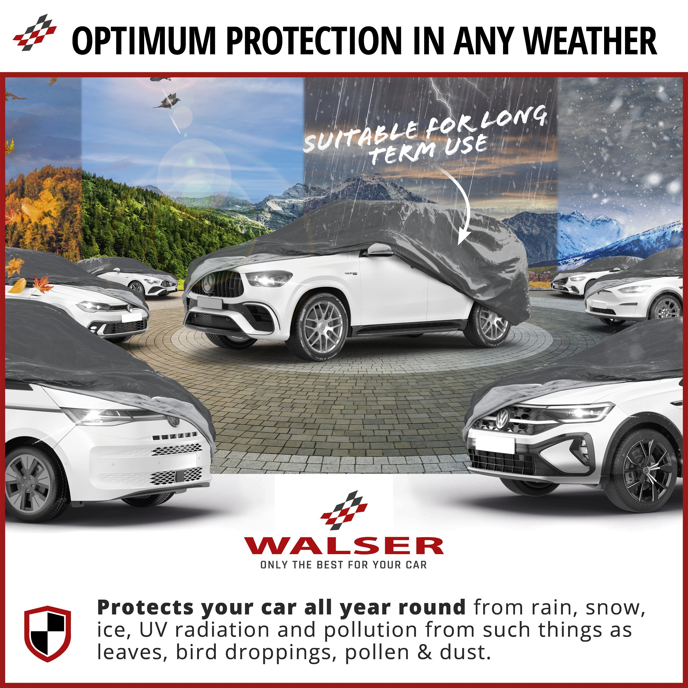 Car cover All Weather Basic, bus car cover size XL grey