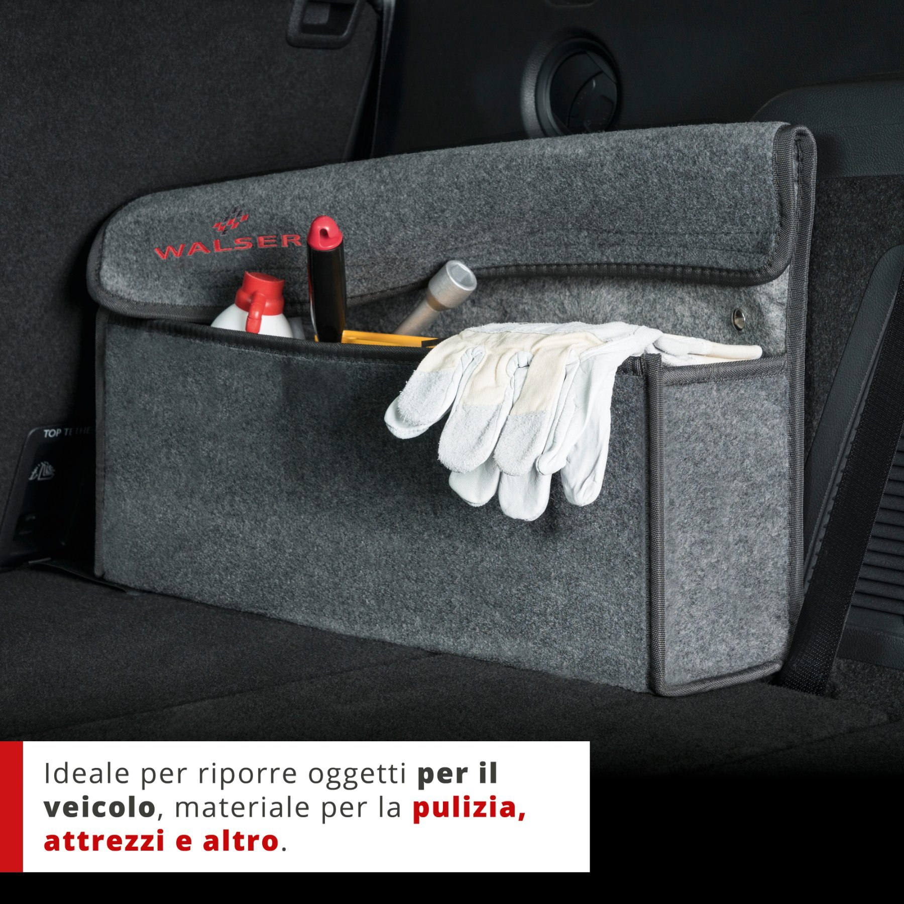 Borsa per il bagagliaio dell'auto Toolbag taglia XXL, borsa di stoccaggio auto grigio 57x16x21cm