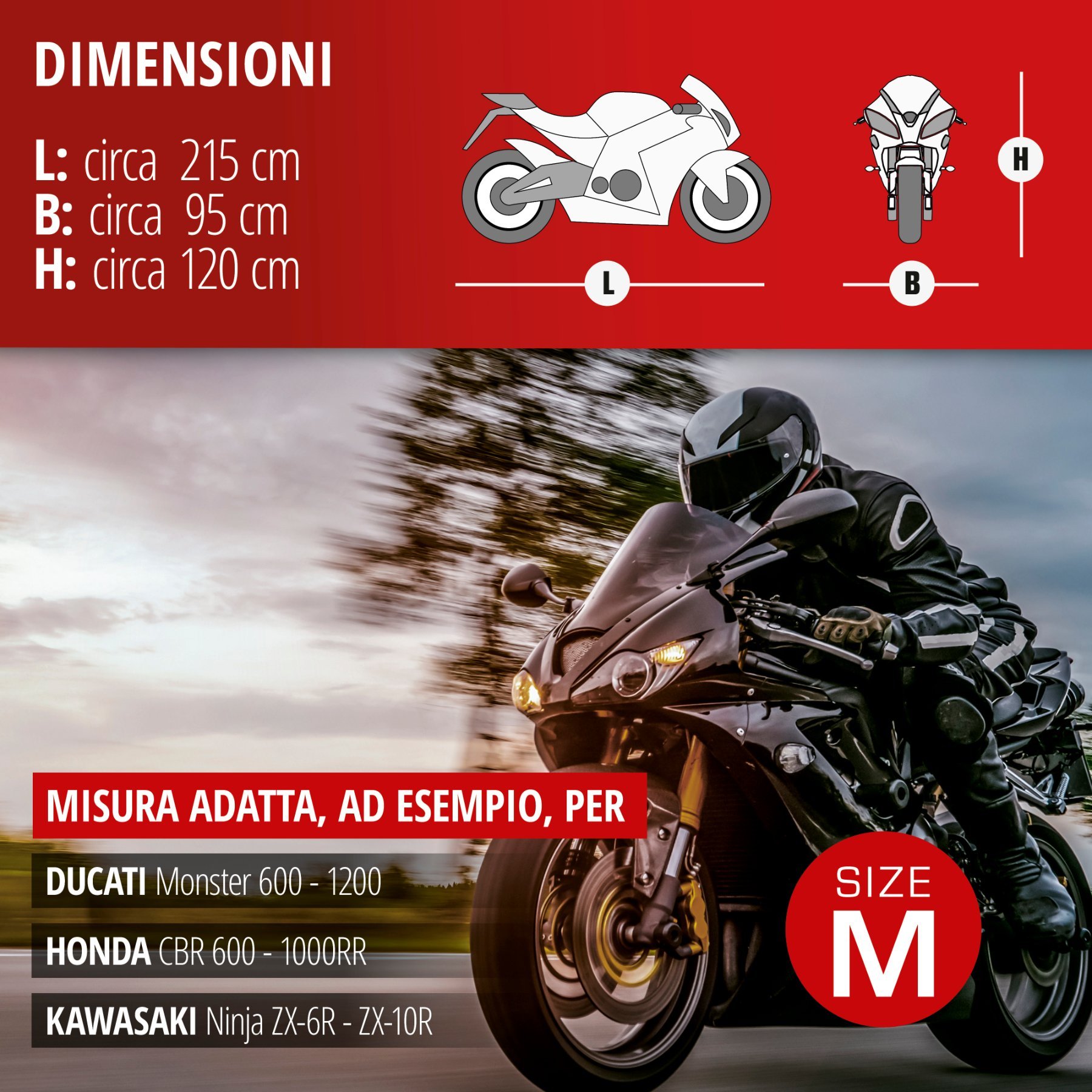 Garage per motociclette Dimensioni sportive M PVC - 215 x 95 x 120 cm grigio