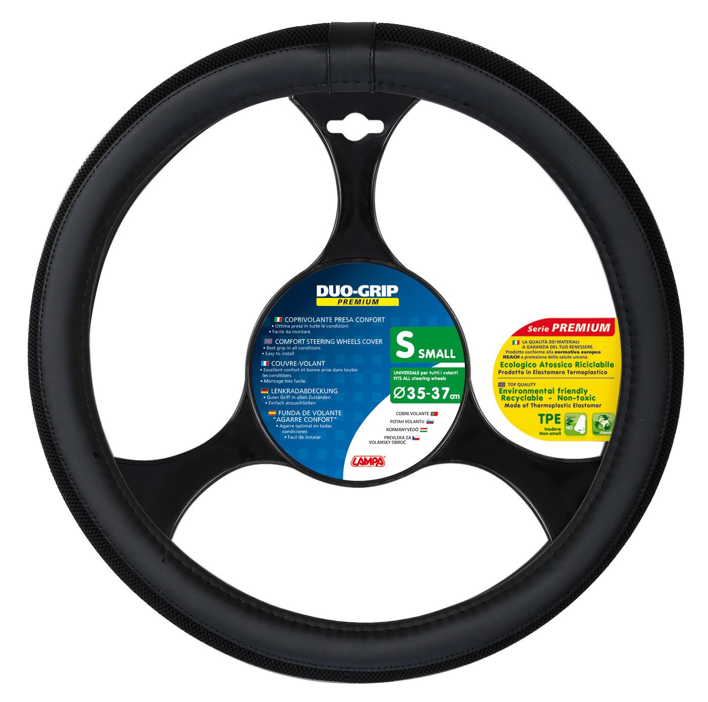 steering wheel cover Duo Grip black size S 35-37 cm