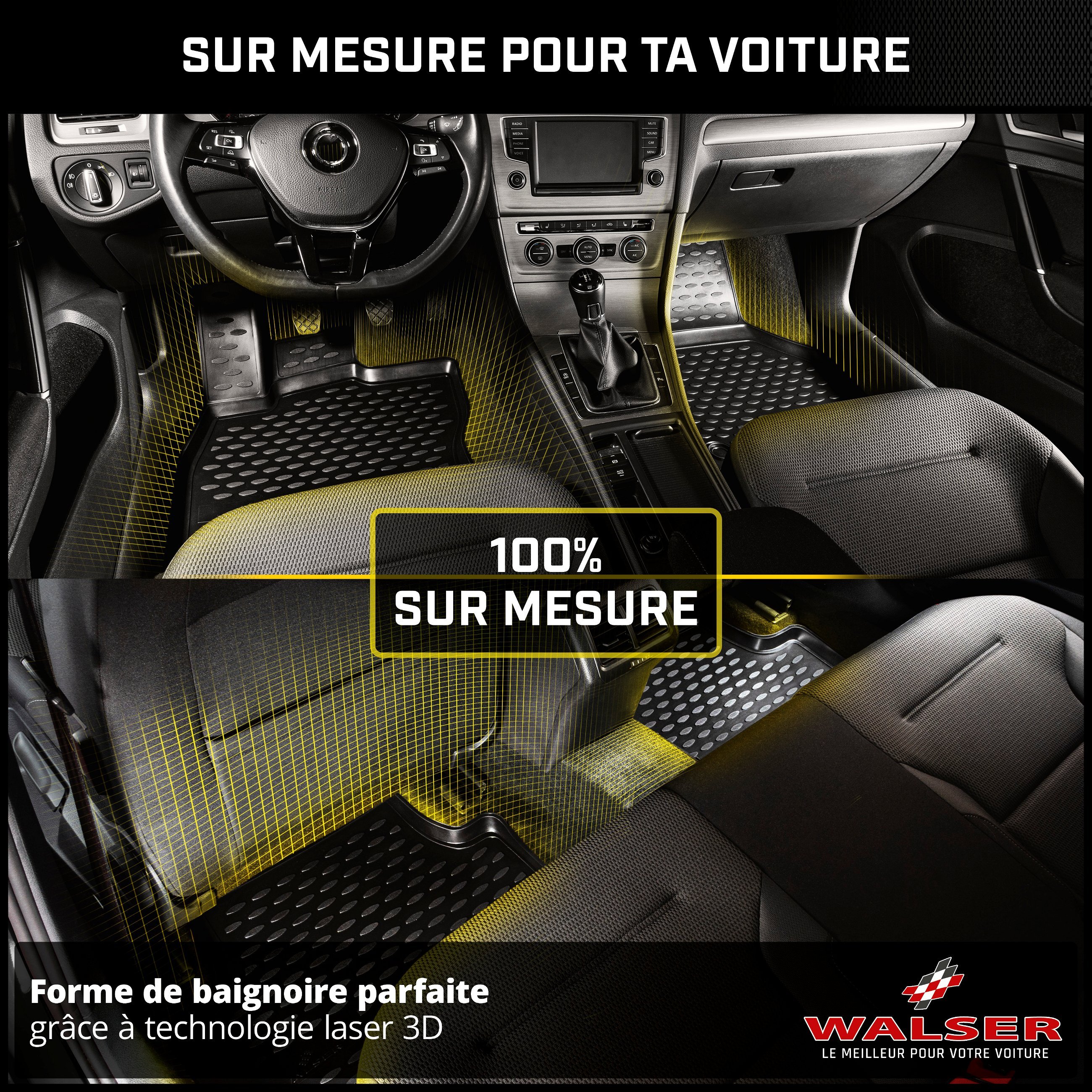 Tapis en caoutchouc XTR pour Mercedes-Benz Sprinter 3-t/3,5t-/5-t (B906) 06/2006-Auj.