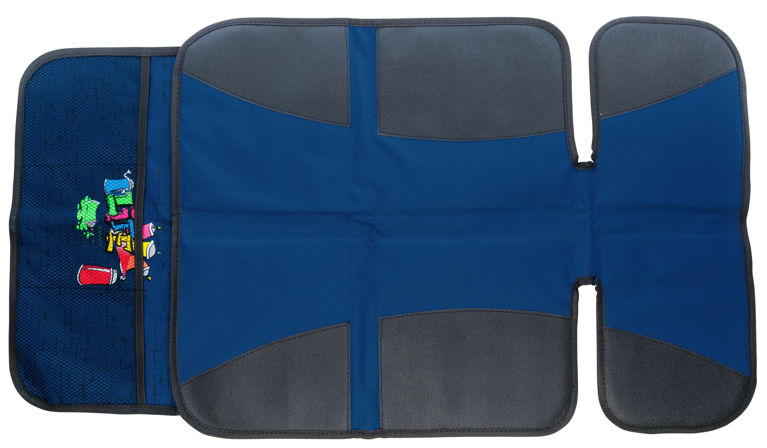 Child seat pad Graffiti, protective pad child seat blue