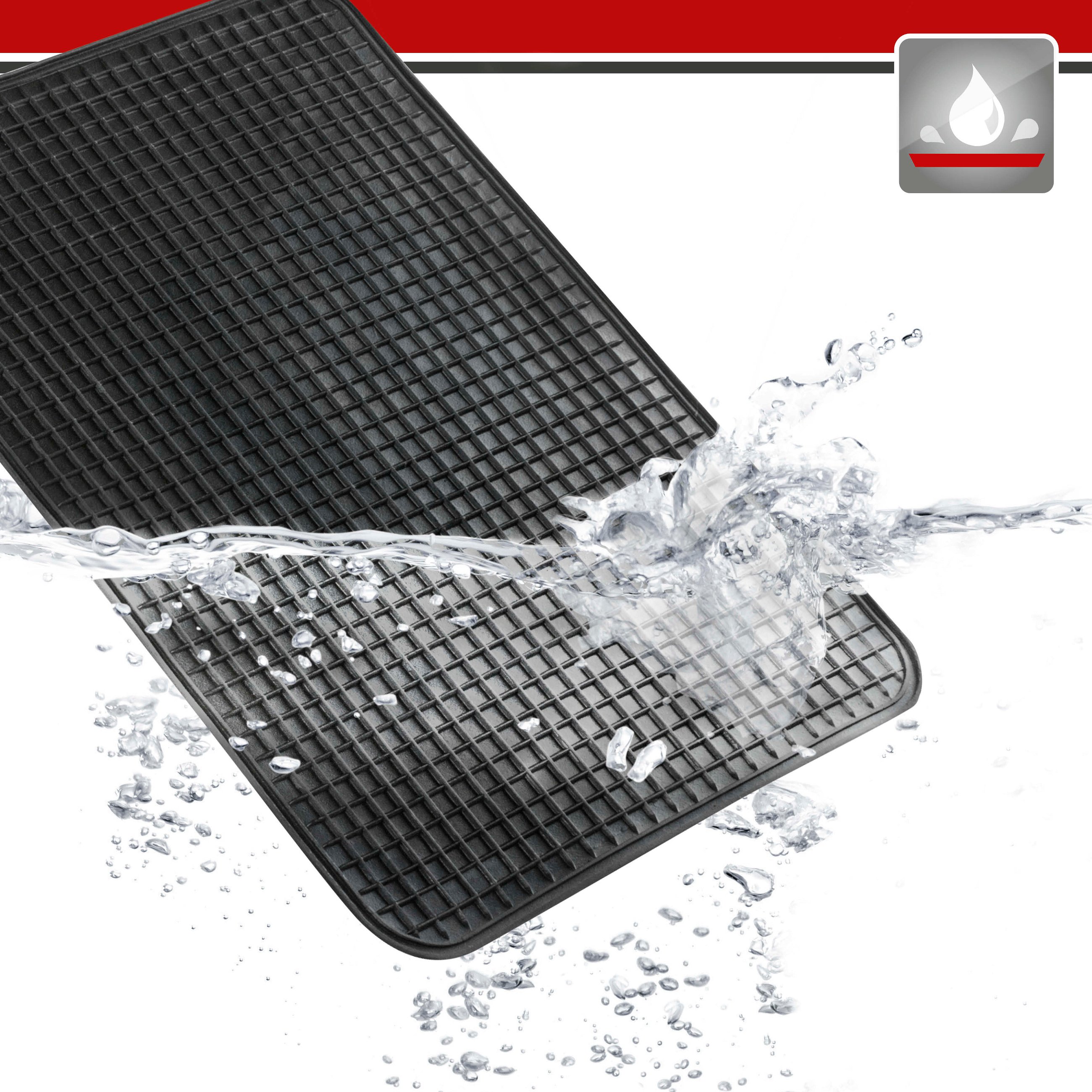 Tapis en caoutchouc rectangle env. 51x34 cm noir