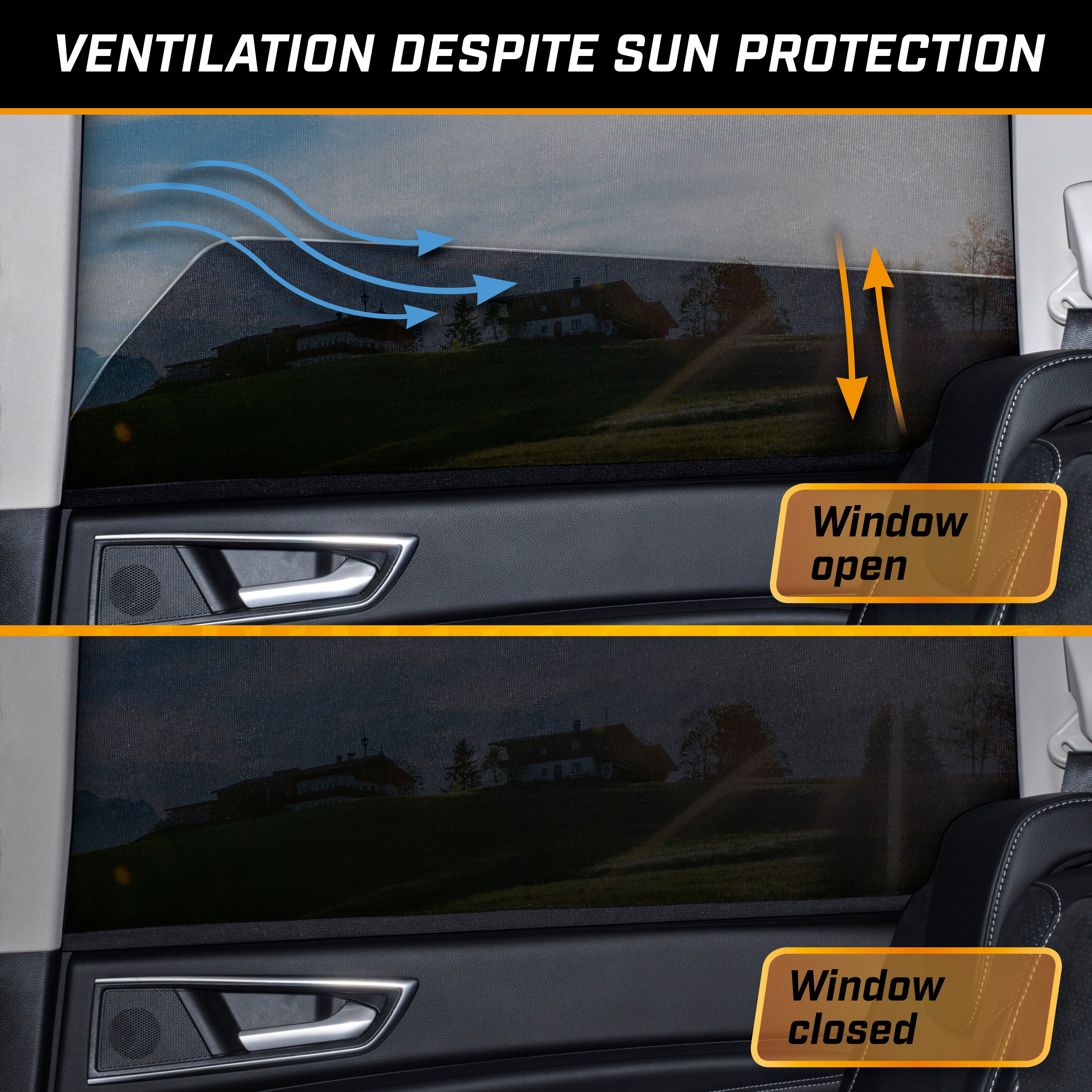Sun protection Window Sock, 2 pieces, black