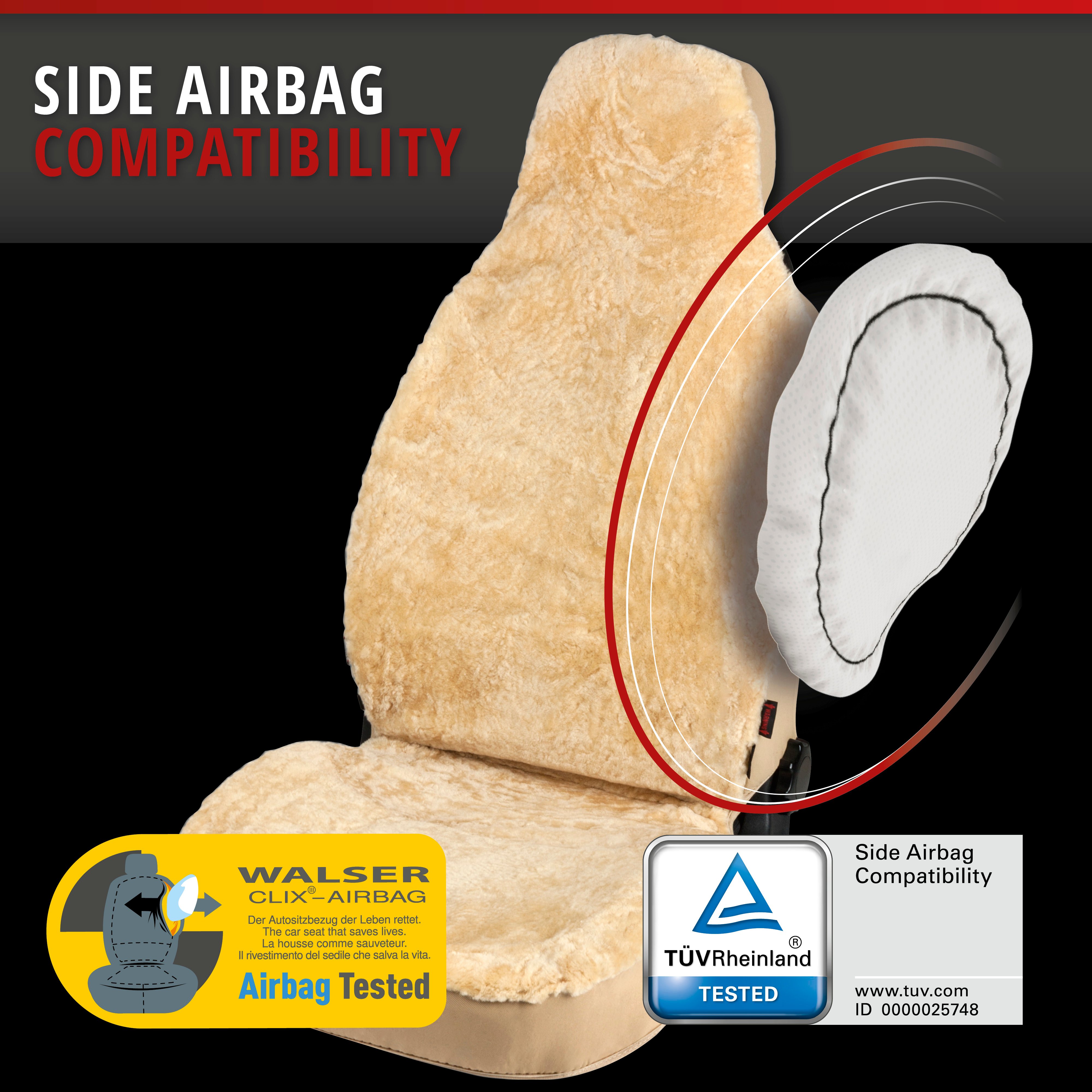Car Seat cover Zoi made of lambskin Highback beige