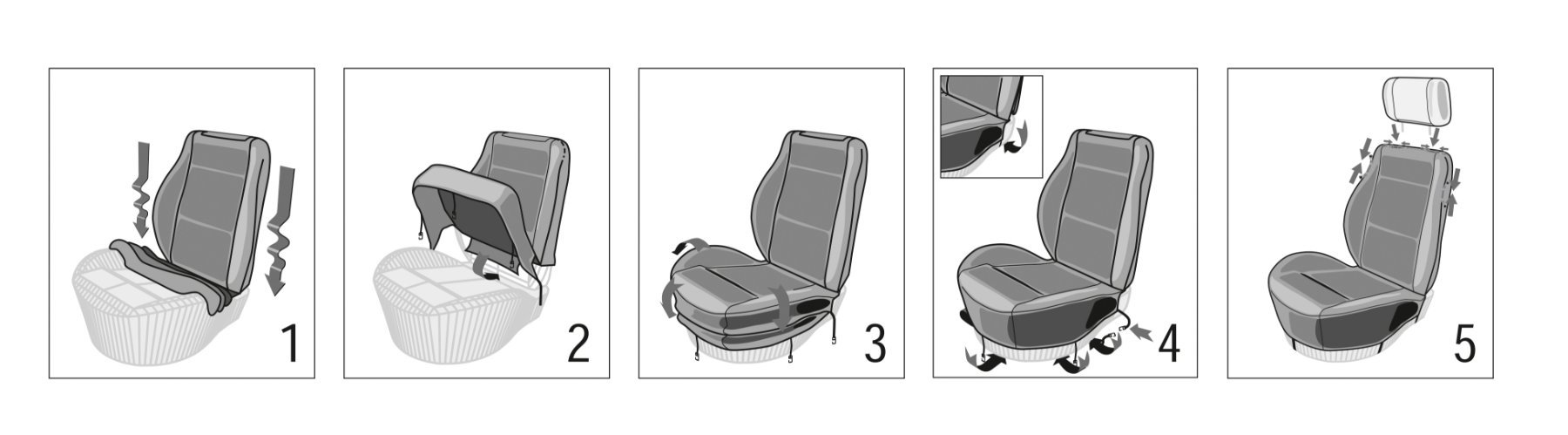 Car Seat cover Iva made of lambskin black with ZIPP IT system