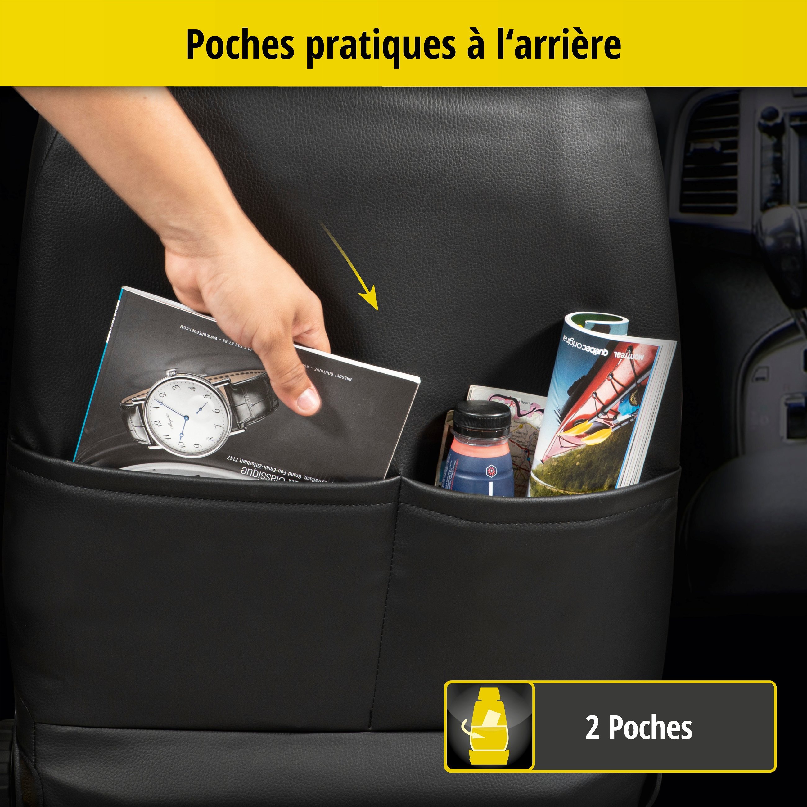 Housse de siège Robusto pour Peugeot 208 I 03/2012-03/2020, 2 housses de siège pour les sièges normaux