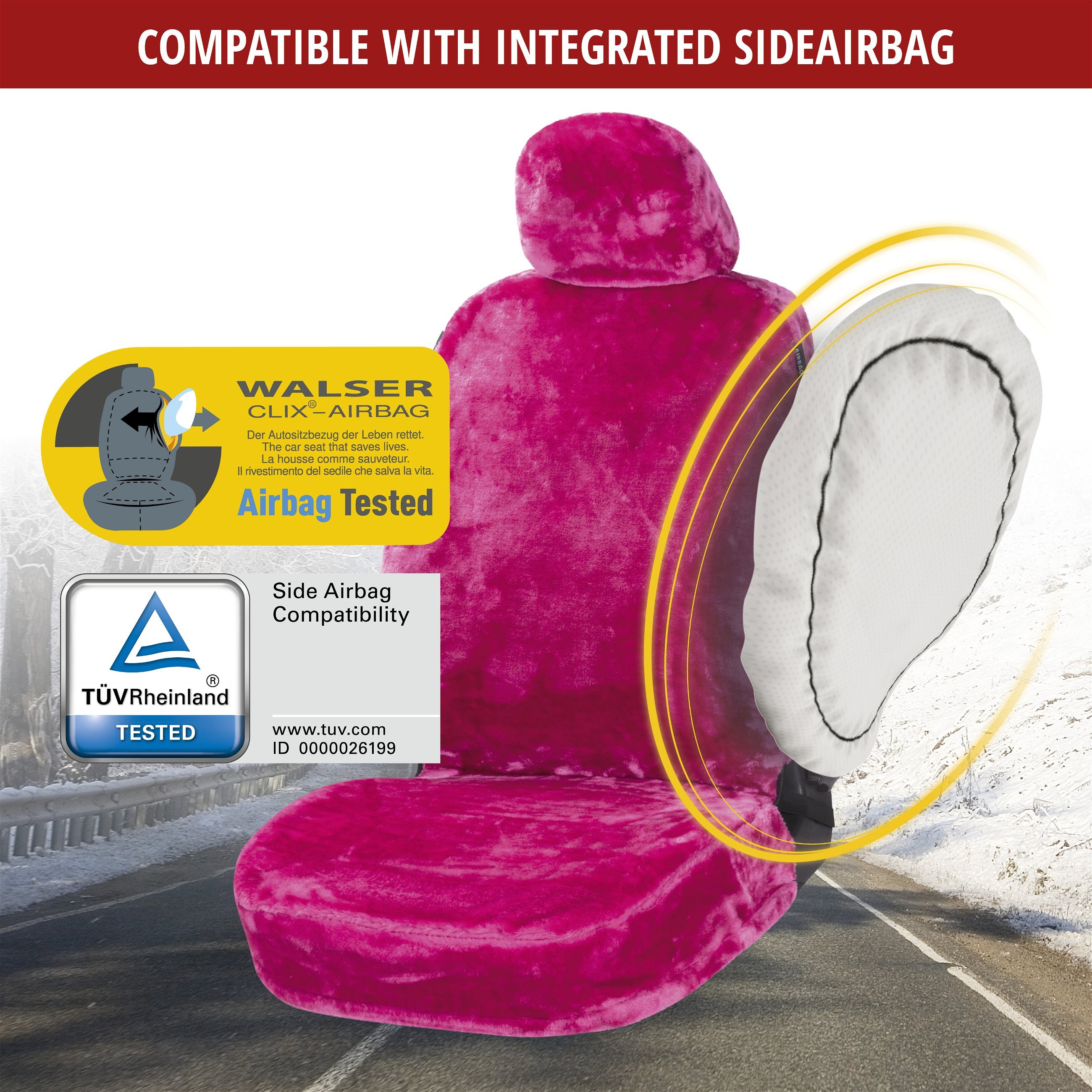 covers pink Seat Walser seat vegan & Car | Seat Teddy covers Online | | Car covers Shop | fur faux Cushions Seat Cloth cover