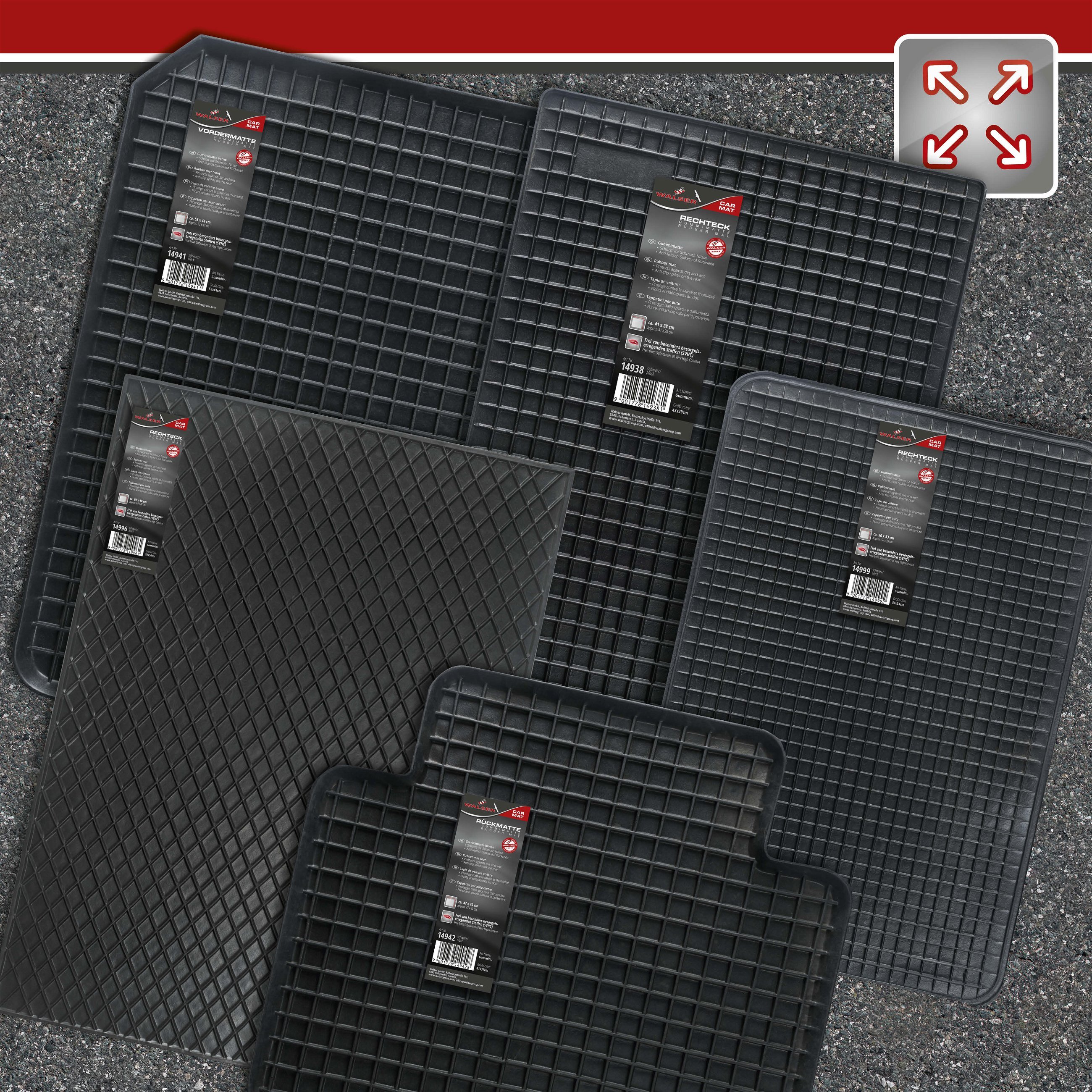 Rubber mats for edge honeycomb 53x41 cm Front black