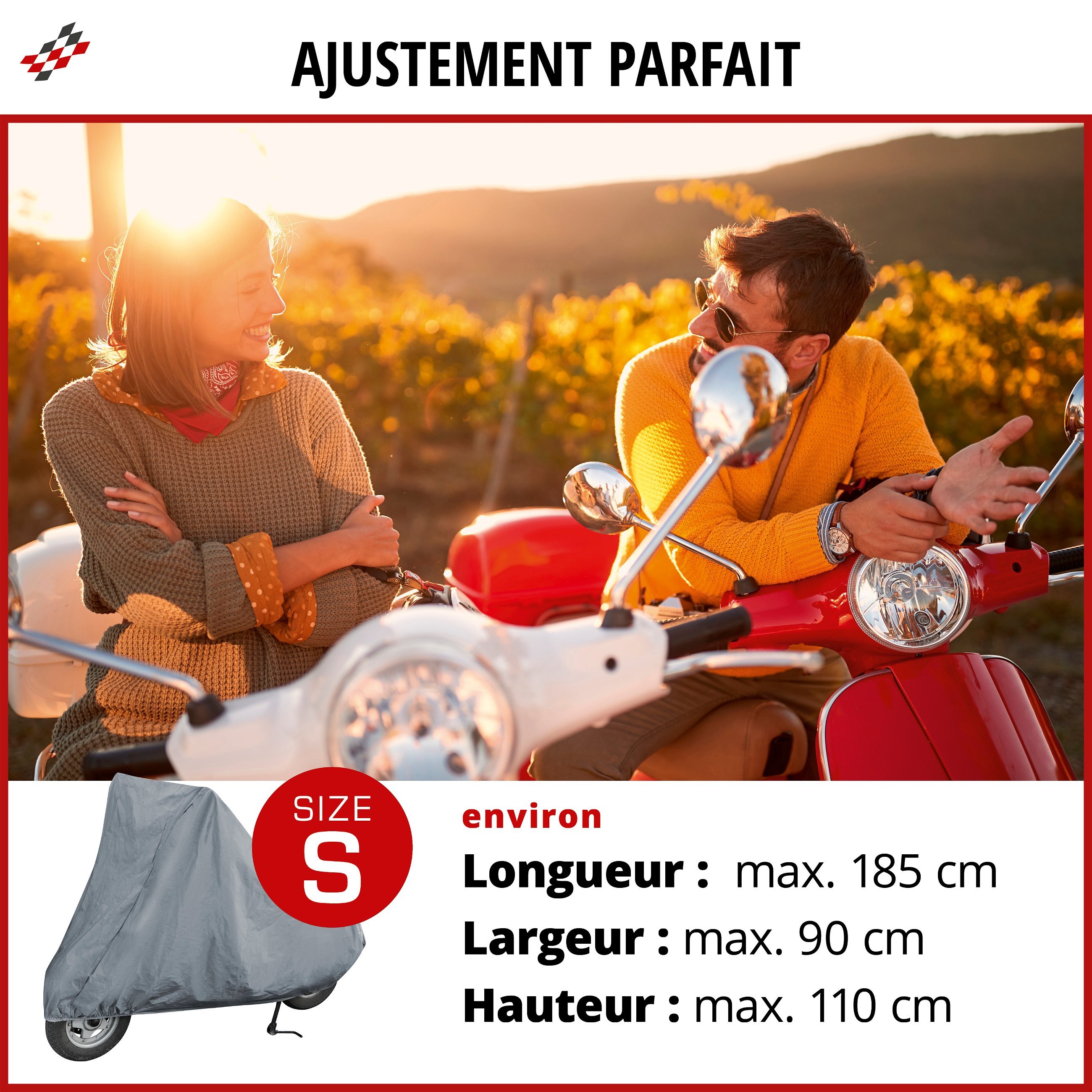 Garage à motos Scooter taille S PVC - 185 x 90 x 110 cm noir