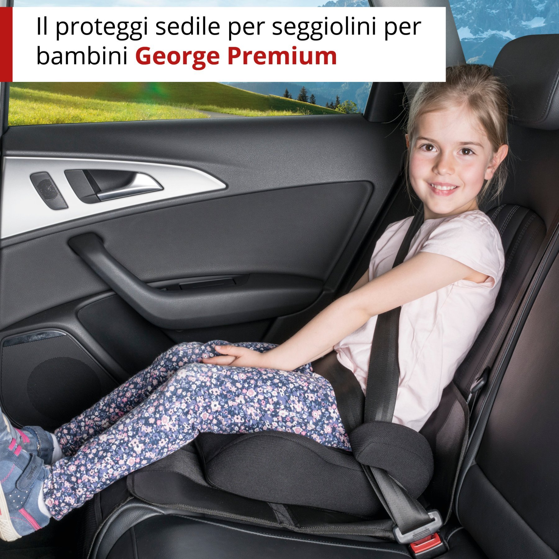 Cuscino per seggiolino George Premium, cuscinetto protettivo per bambini nero