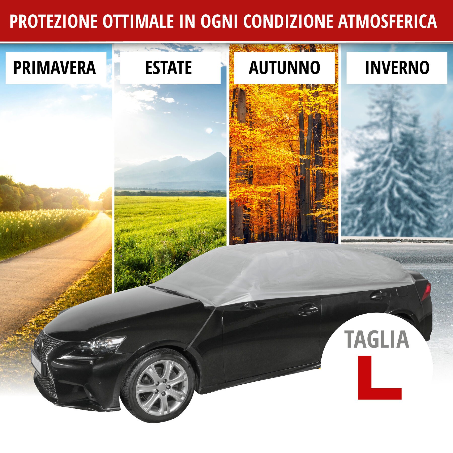 Telone protettivo All Weather Light mezza misura garage L grigio chiaro