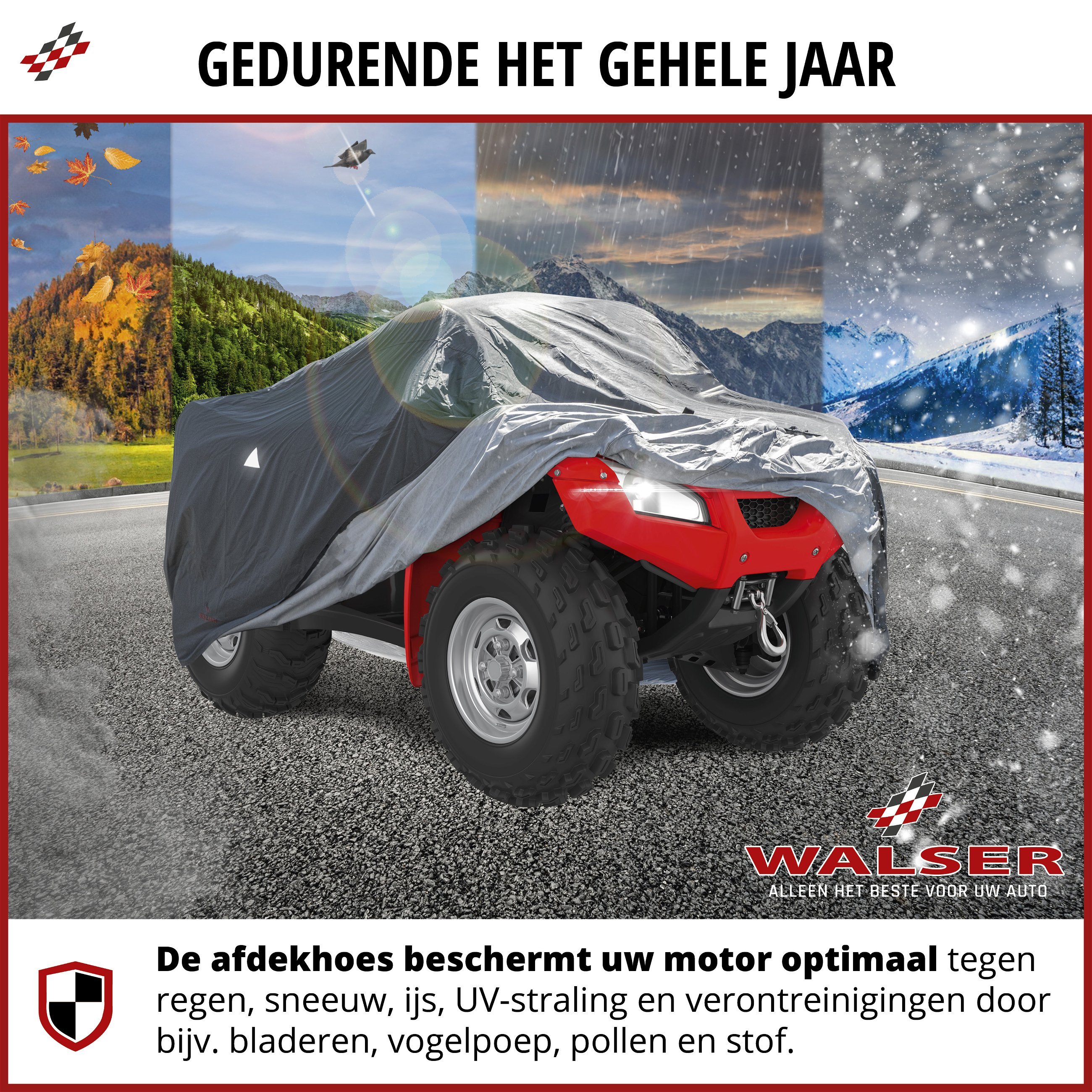 Quad Cover Dekzeil All Weather Plus, Cover voor Off-Road voertuigen Maat S grijs