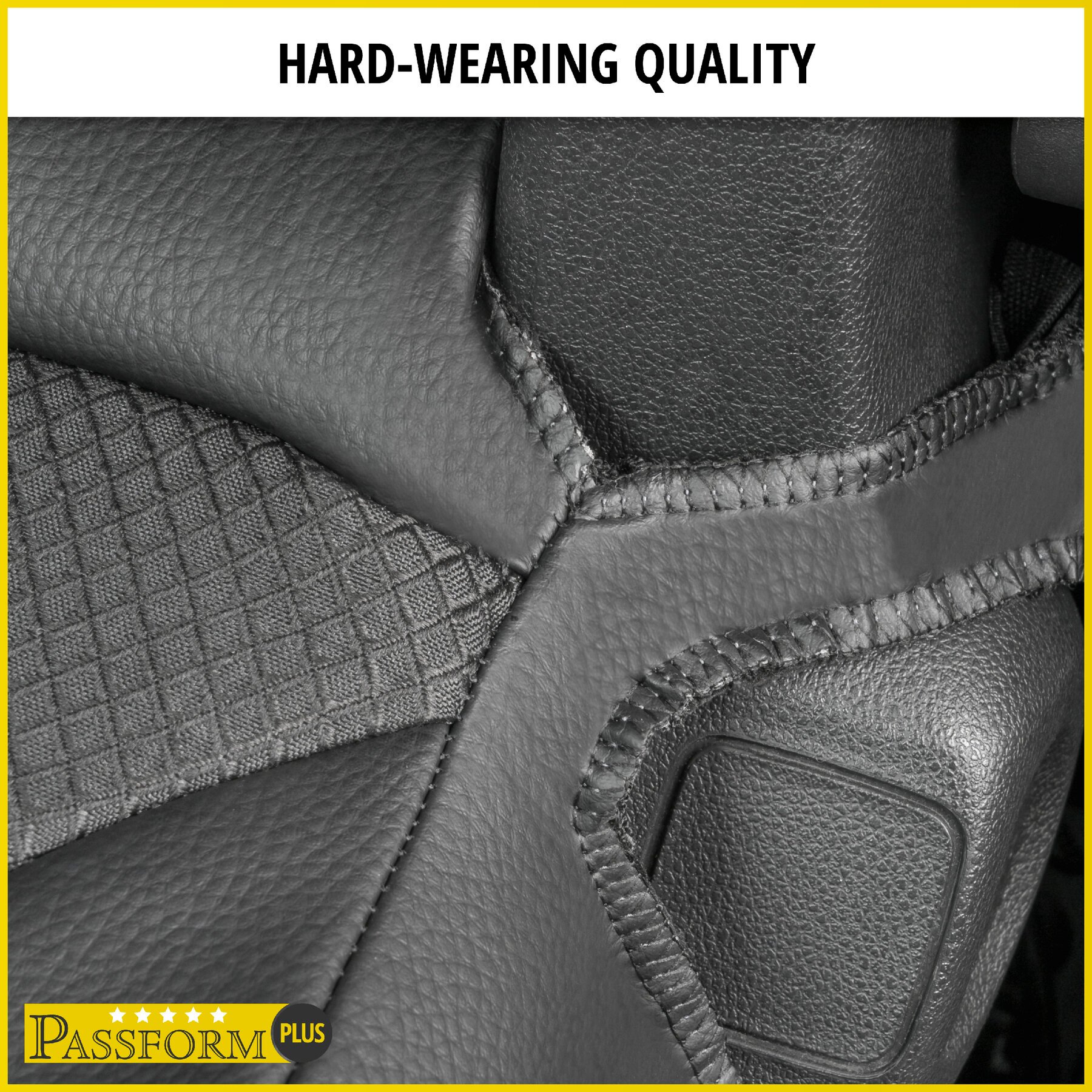 Premium Seat Cover for Renault Master 2010-Today, 1 single seat cover front, 1 double bench coverfolding backrest