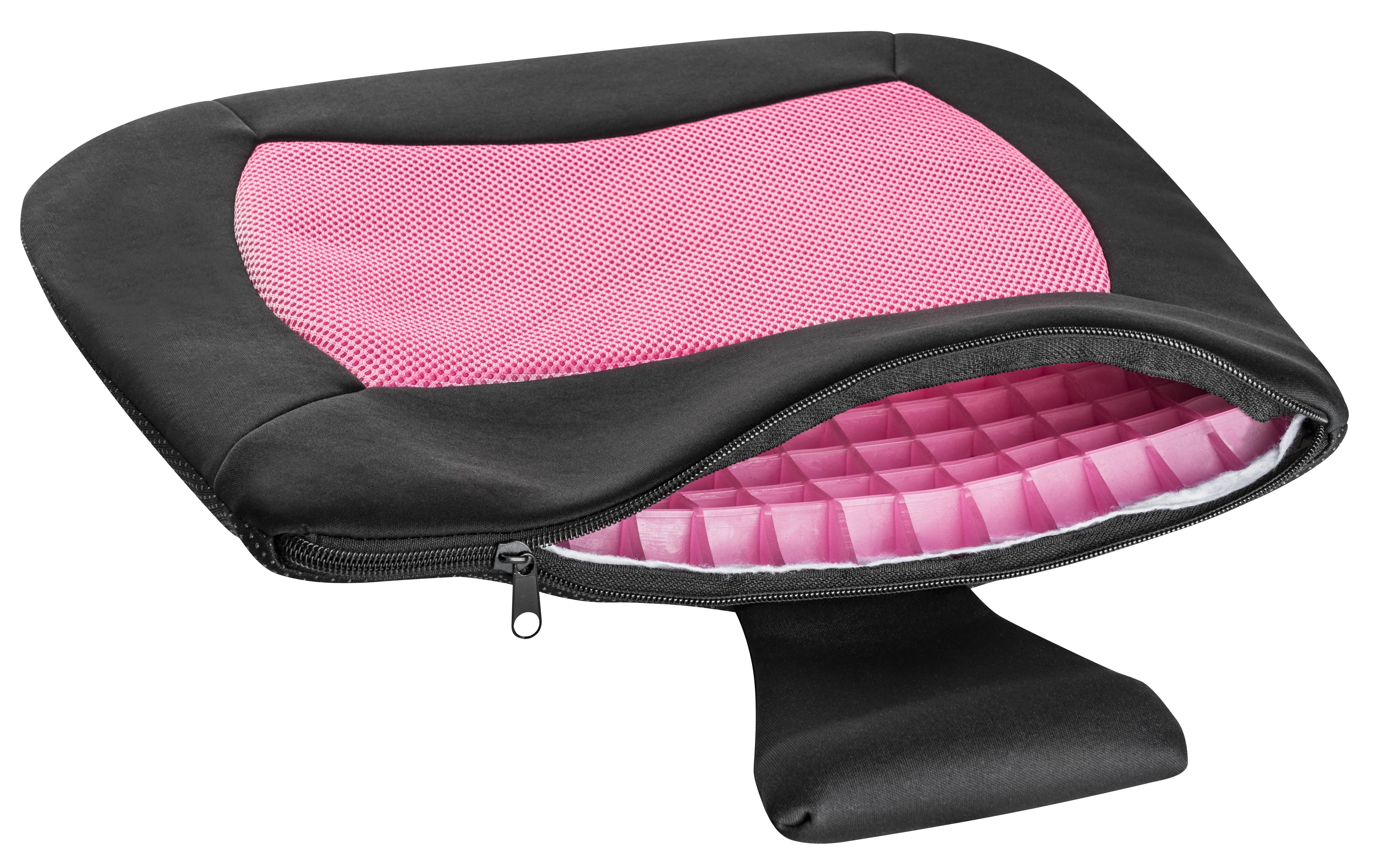 Zitkussen Cool Touch zwart - roze, zitkussen koeling, autostoel kussen, stoelbekleding