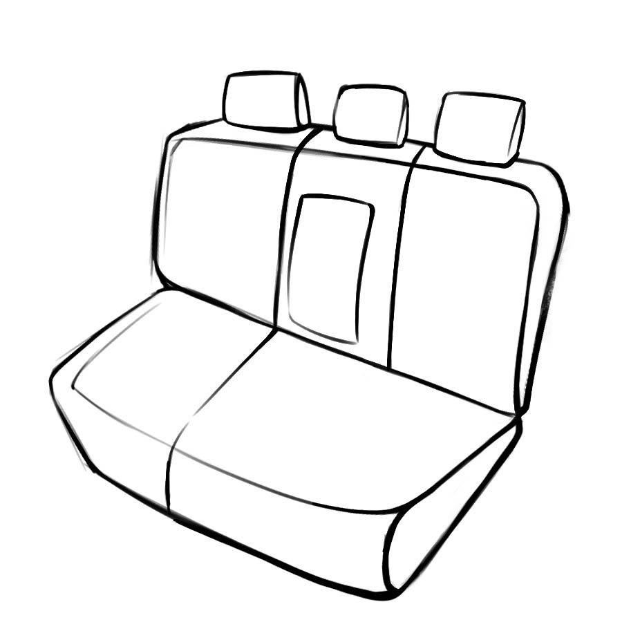 Housse de siège Robusto pour Skoda Kodiaq (NS7, NV7) 10/2016-auj., 1 housse de siège arrière pour les sièges normaux