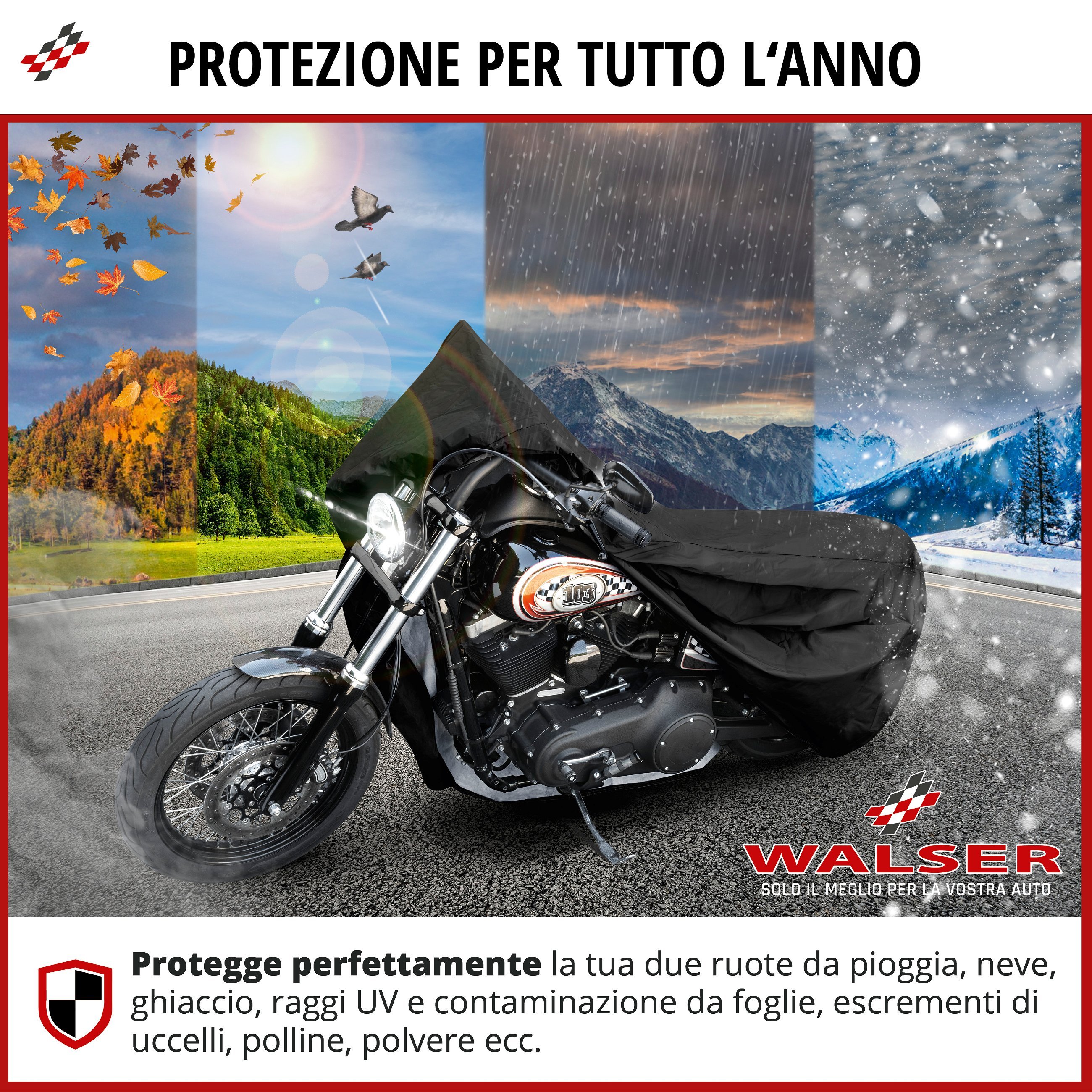 Garage per motociclette Dimensioni Chopper L PVC - 250 x 100 x 130 cm nero