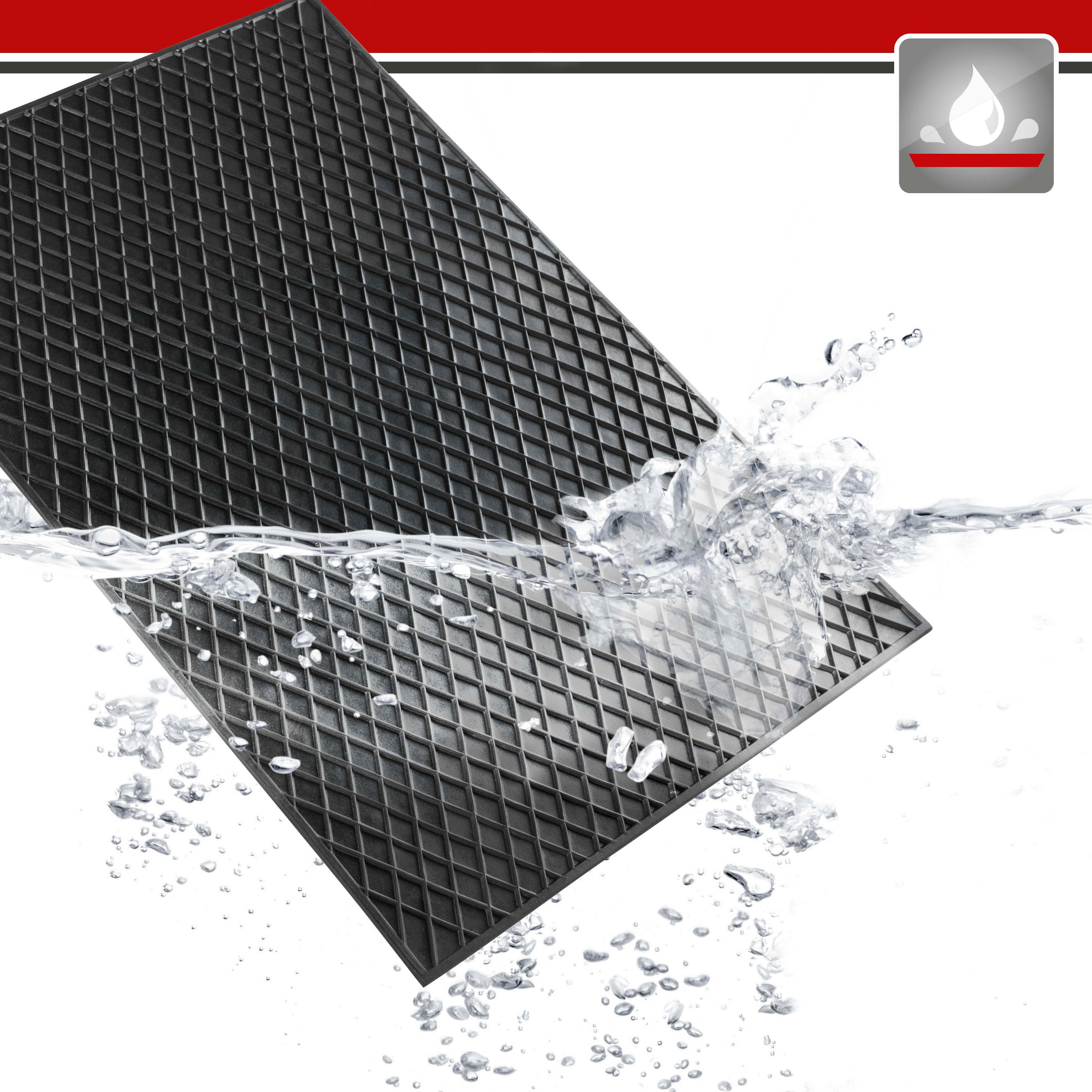 Rubber mats rectangle ca. 70x50 cm black