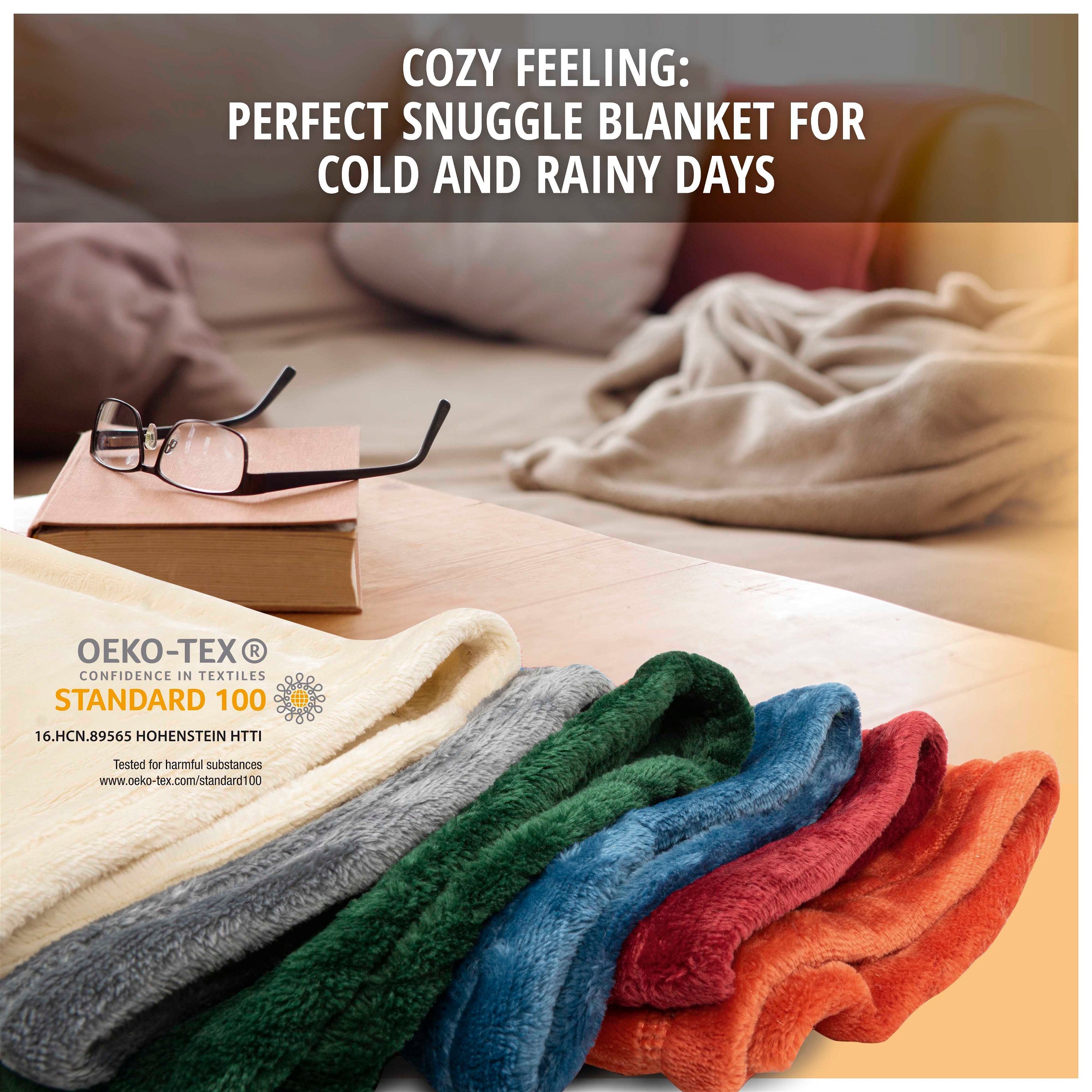 Snuggle fleece blanket with sleeves garnet red 150x180cm