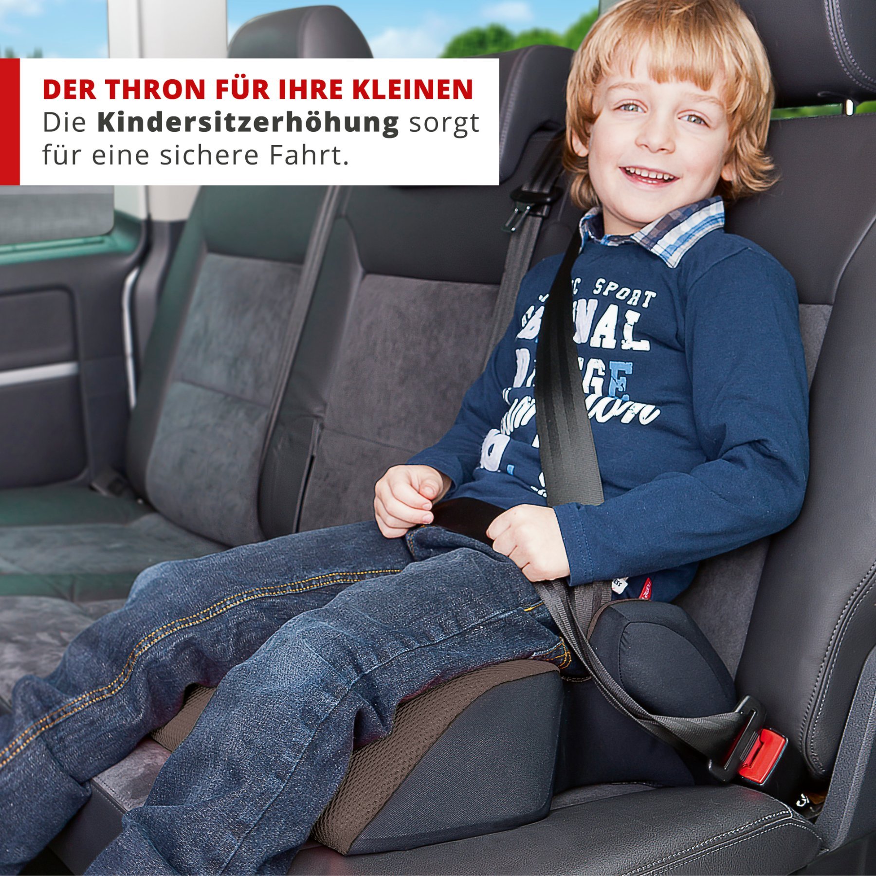 Kindersitzerhöhung Juniors Best, Auto-Kindersitz ECE 44/04 geprüft anthrazit/schwarz