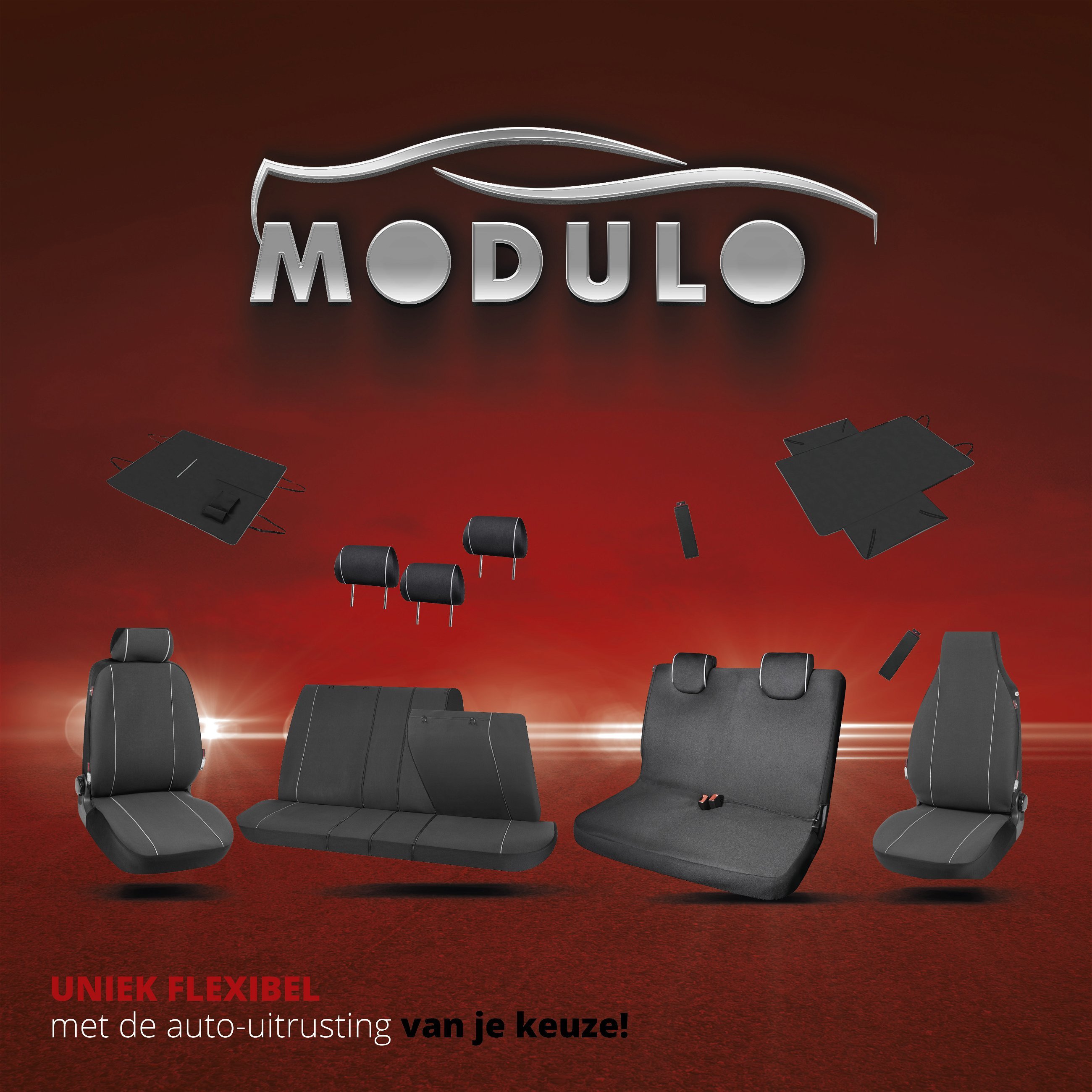 Auto stoelbeschermer Modulo voor Rücksitze zwart universeel passende stoelbeschermer