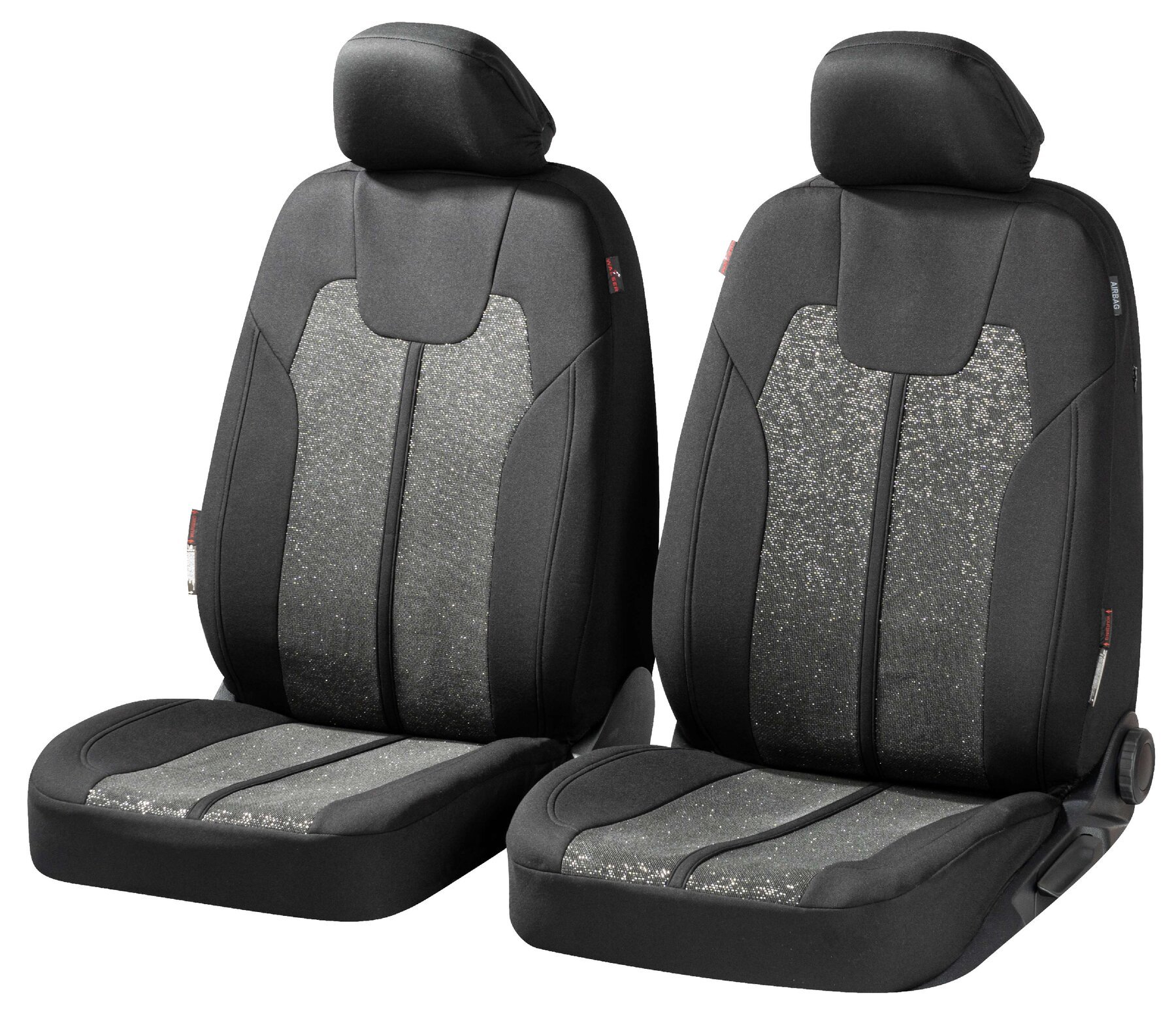 ZIPP IT Car seat covers Corso for two front seats with zip-system black/silver