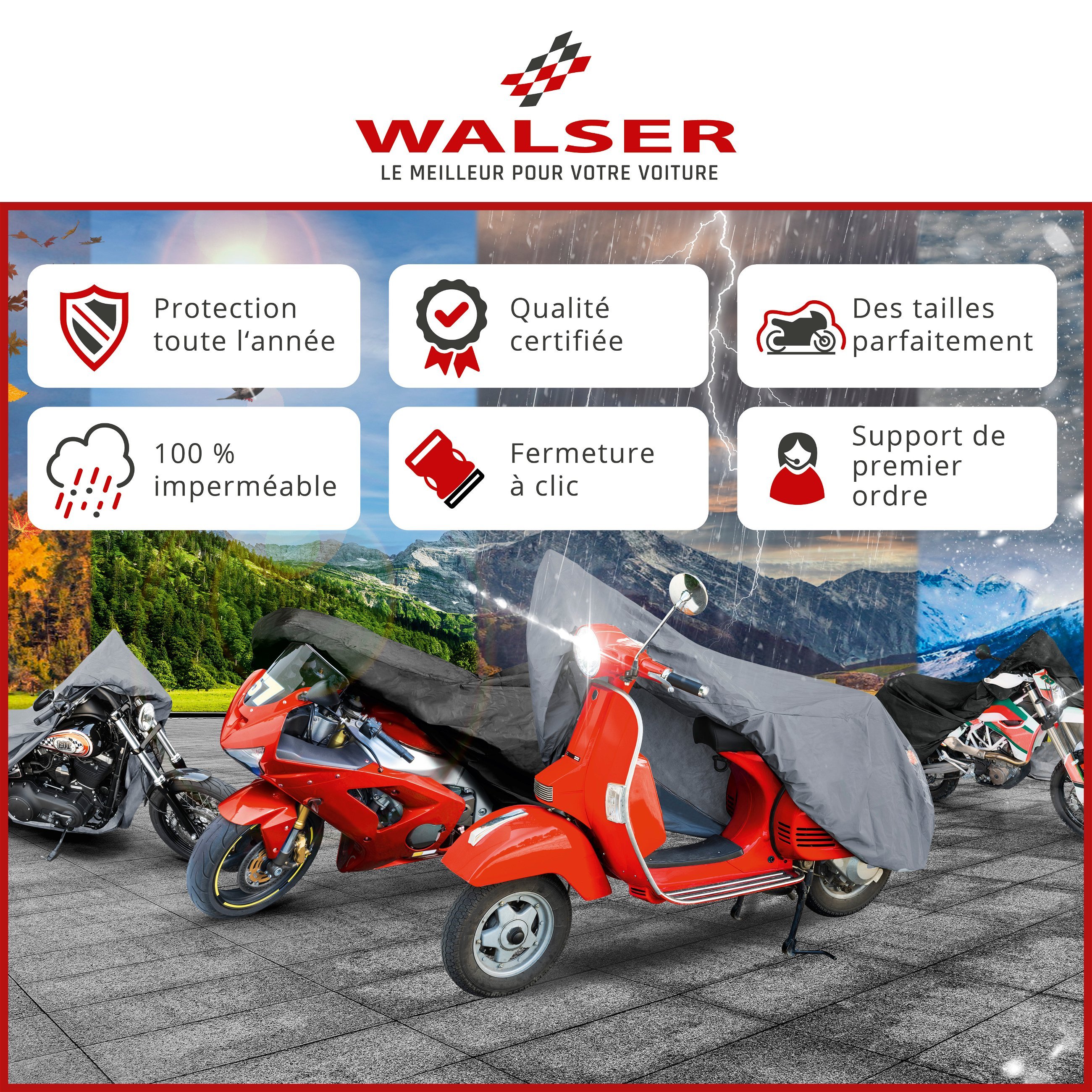 Garage à motos Chopper taille L PVC - 250 x 100 x 130 cm noir