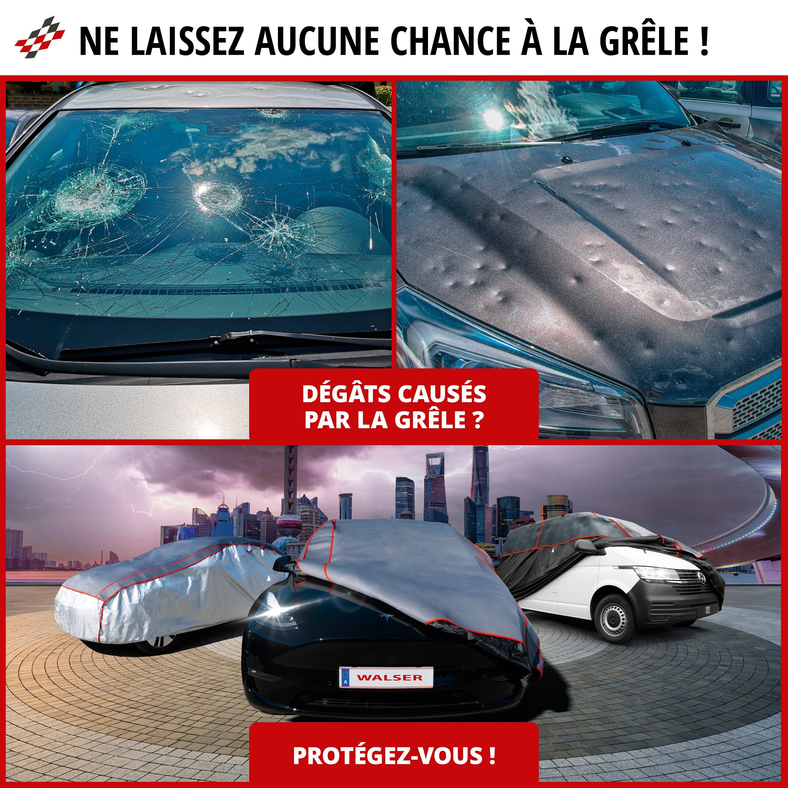 Bâche de Voiture anti-grêle Premium Hybrid taille M