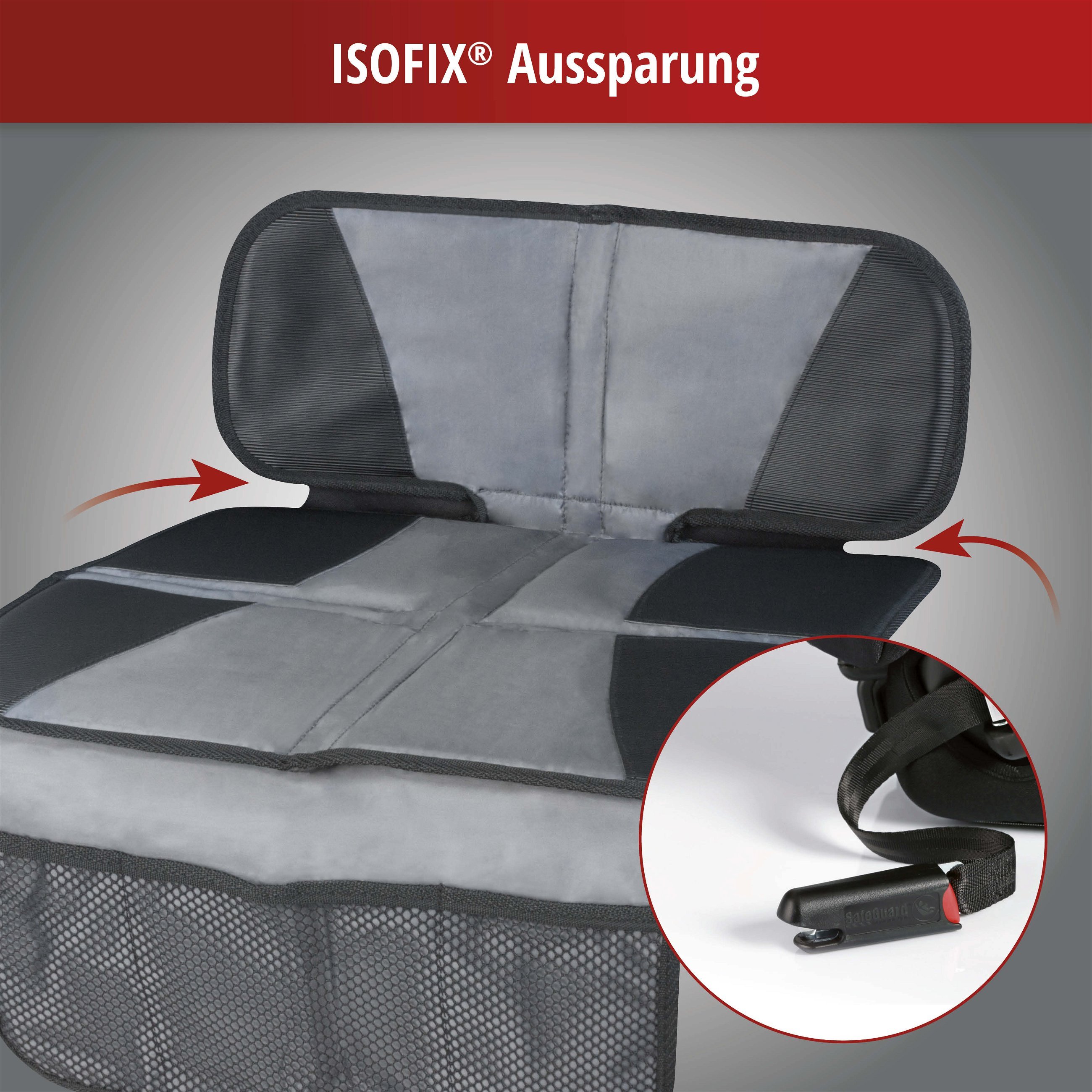 Kindersitzunterlage Tidy Fred, Auto-Schutzunterlage, Sitzschoner Kindersitz grau/schwarz