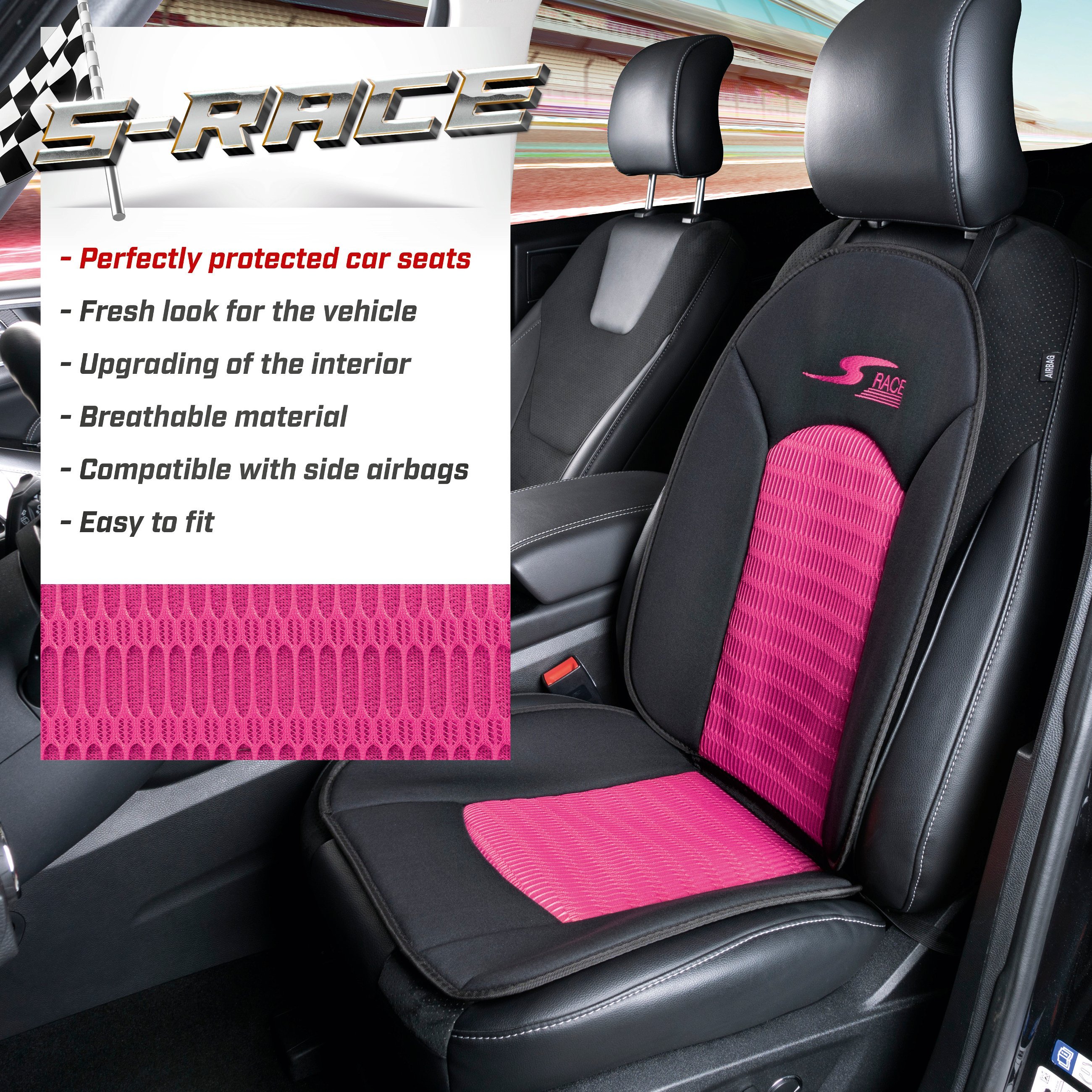 Car Seat cover S-Race pink