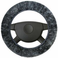 Lambskin steering wheel cover - Steering wheel cover in anthracite