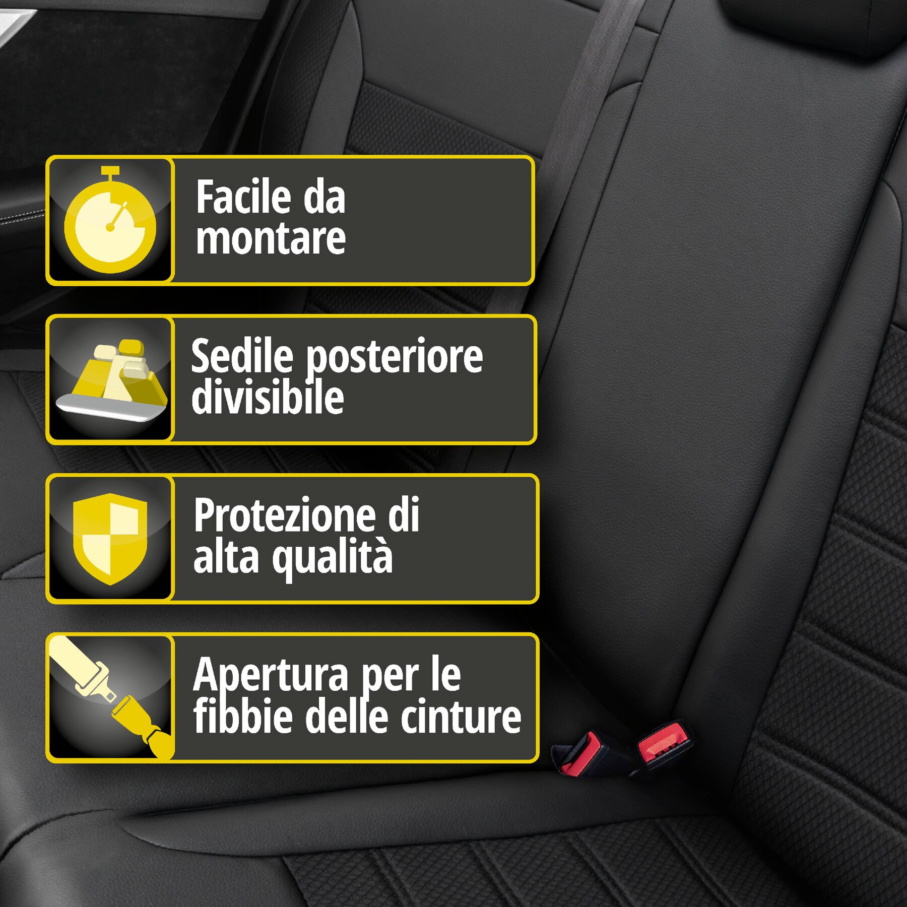 Coprisedili Aversa per VW Polo (6R1, 6C1) 03/2009-Oggi, 1 coprisedili posteriore per sedili normali