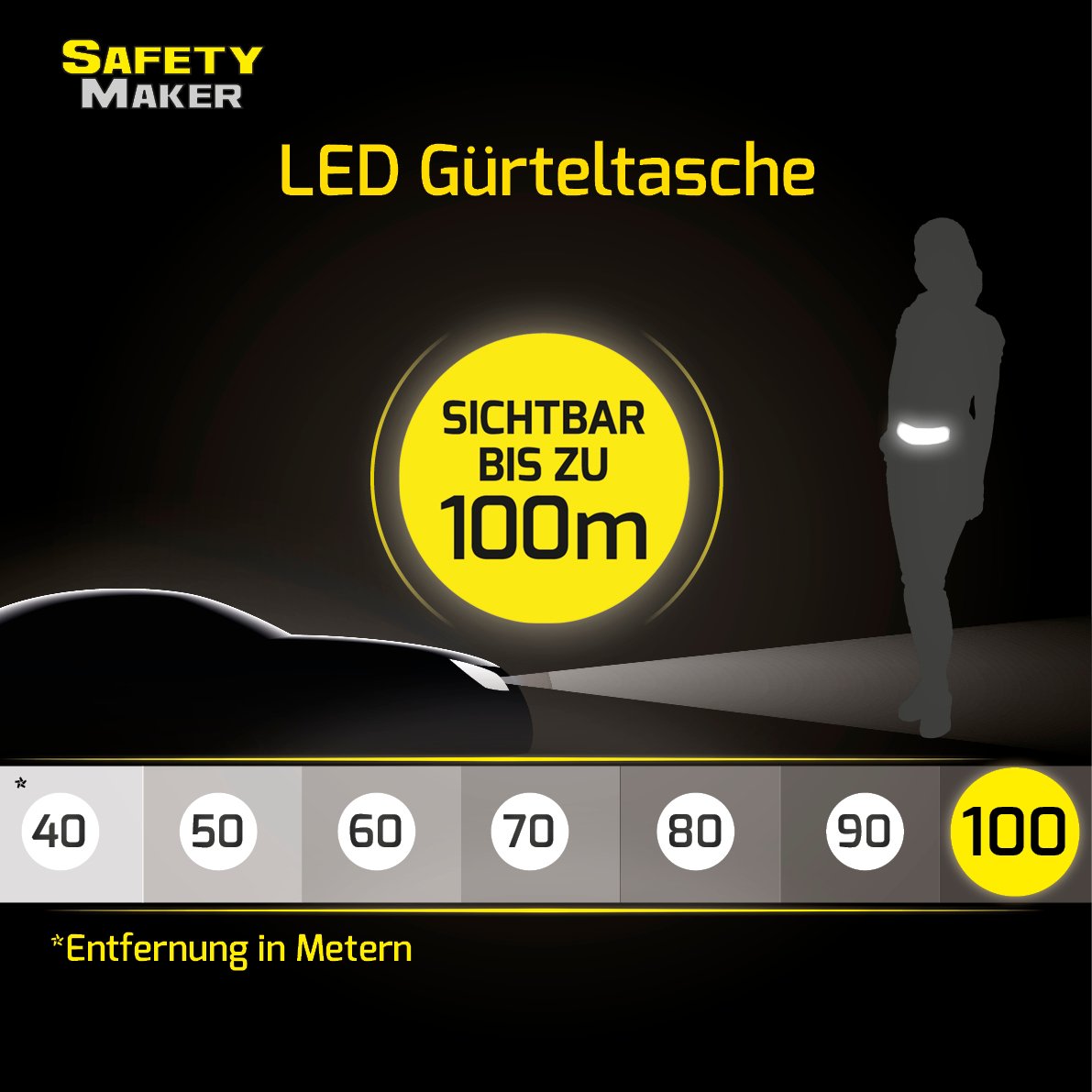 LED Gürteltasche schwarz grün