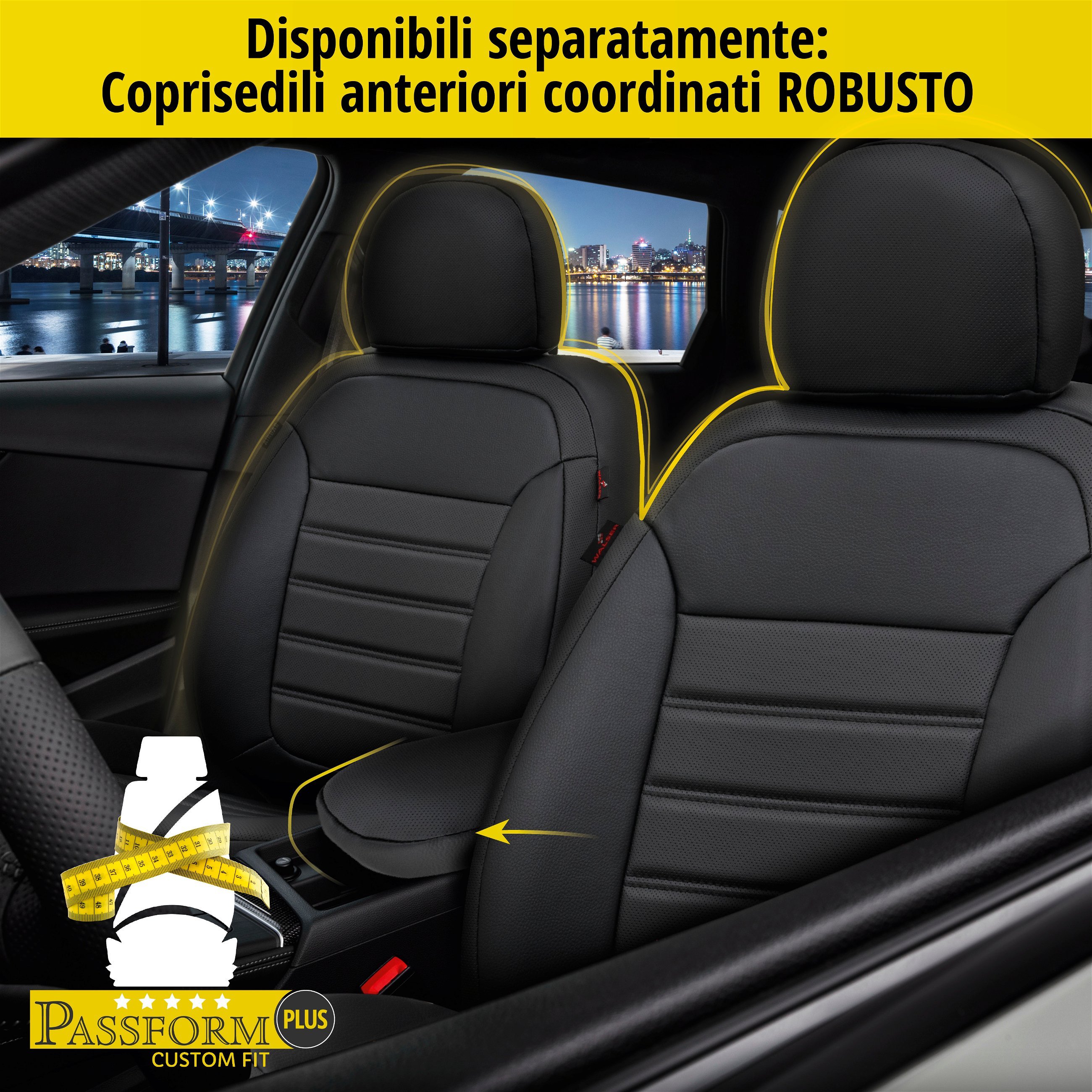 Coprisedili Robusto per VW Caddy III Van 2KA,2KH,2C 03/2004-05/2015, 1 coprisedili posteriore per sedili normali