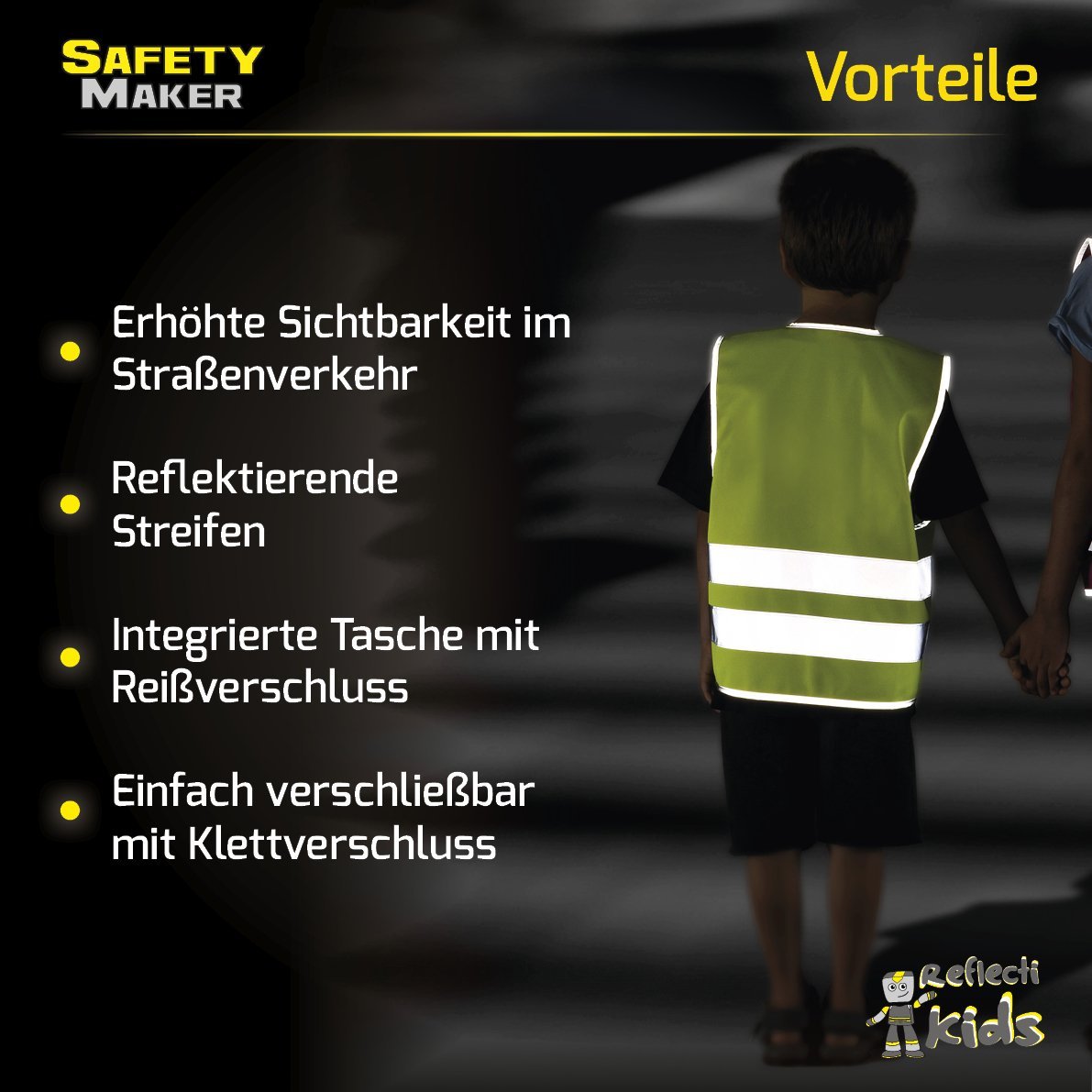 Reflex-Warnweste für Kinder XXS - S - Sicherheitsweste Warnschutz -  Kindergartenbedarf, Bastelbedarf, Schulbedarf, Reinigungsmittel