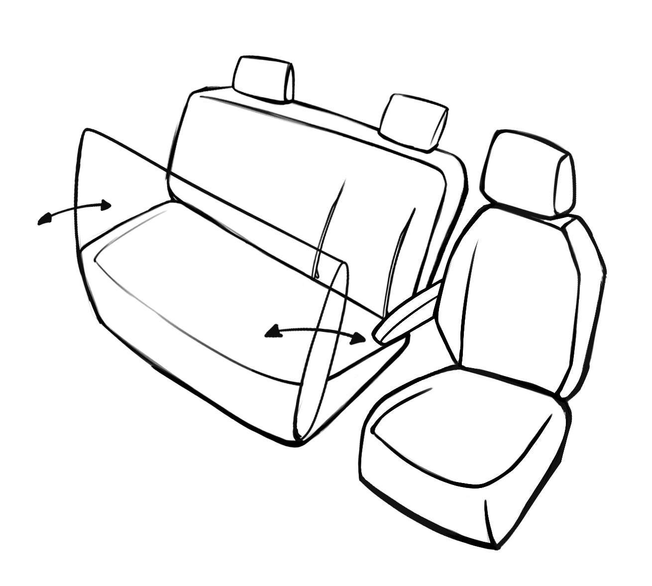 Seat cover made of fabric for Ford Transit, single seat cover, double seat cover