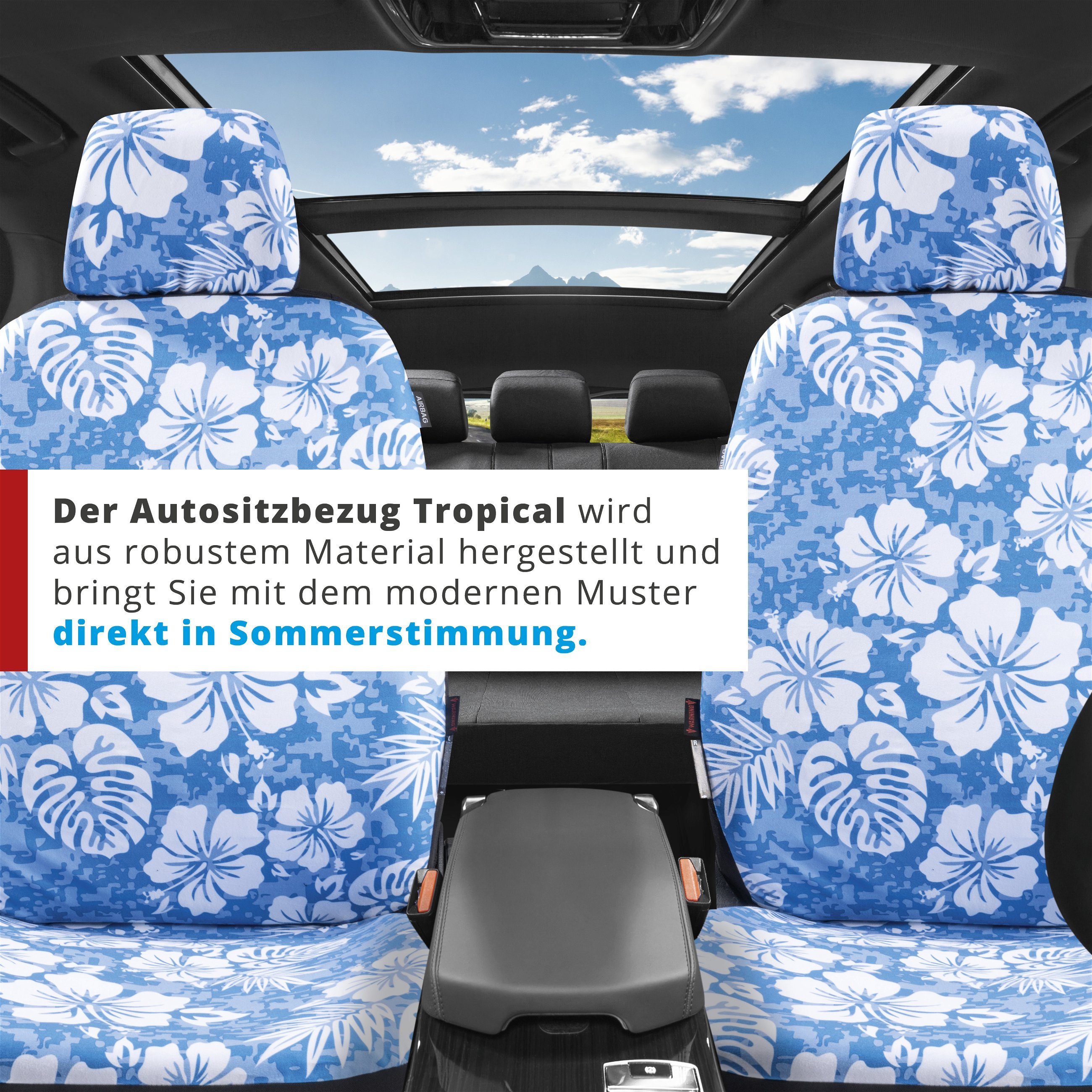 Autositzbezug Tropical Hawaii, PKW-Schonbezug Einzelsitz Tropical-Design