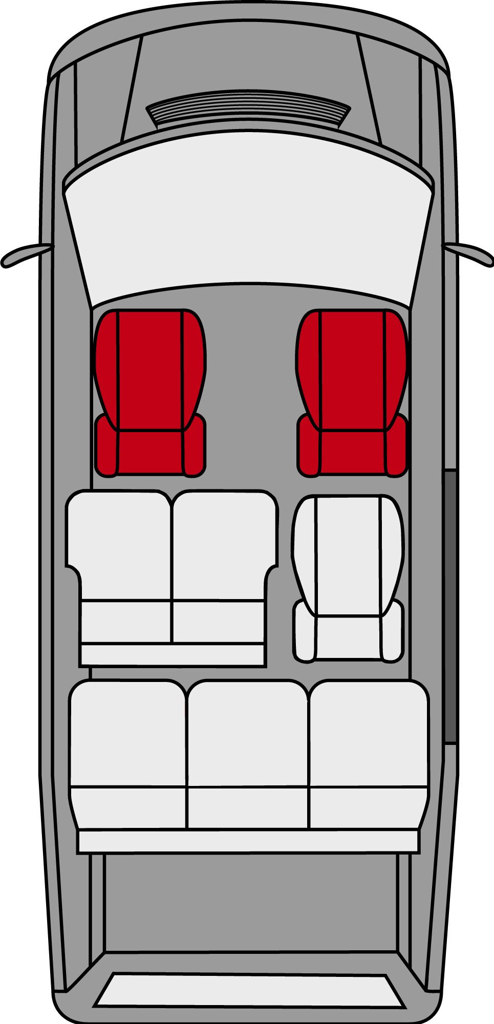 Passform Sitzbezug aus Kunstleder für Mercedes-Benz Viano/Vito, 2 Einzelsitzbezüge mit Armlehne innen & außen