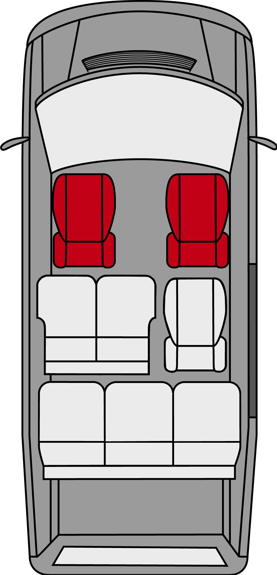 Housse de siège Transporter en tissu pour VW T5, siège avant simple