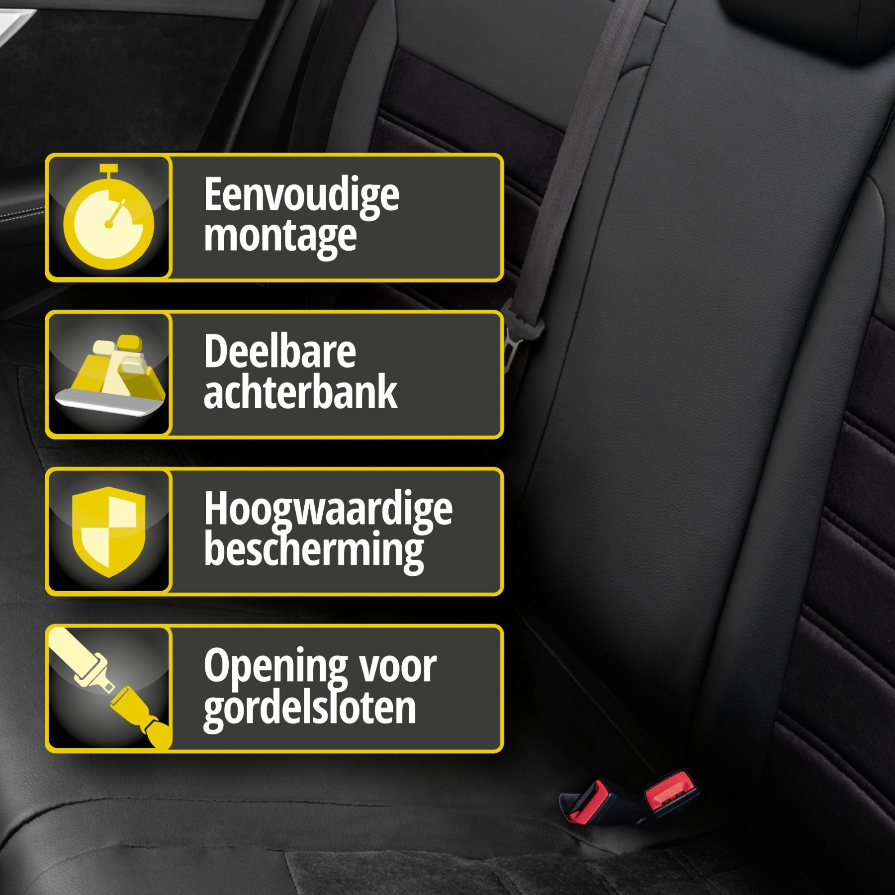 Auto stoelbekleding Bari geschikt voor Hyundai Tucson 05/2015-12/2020, 1 bekleding achterbank voor standard zetels